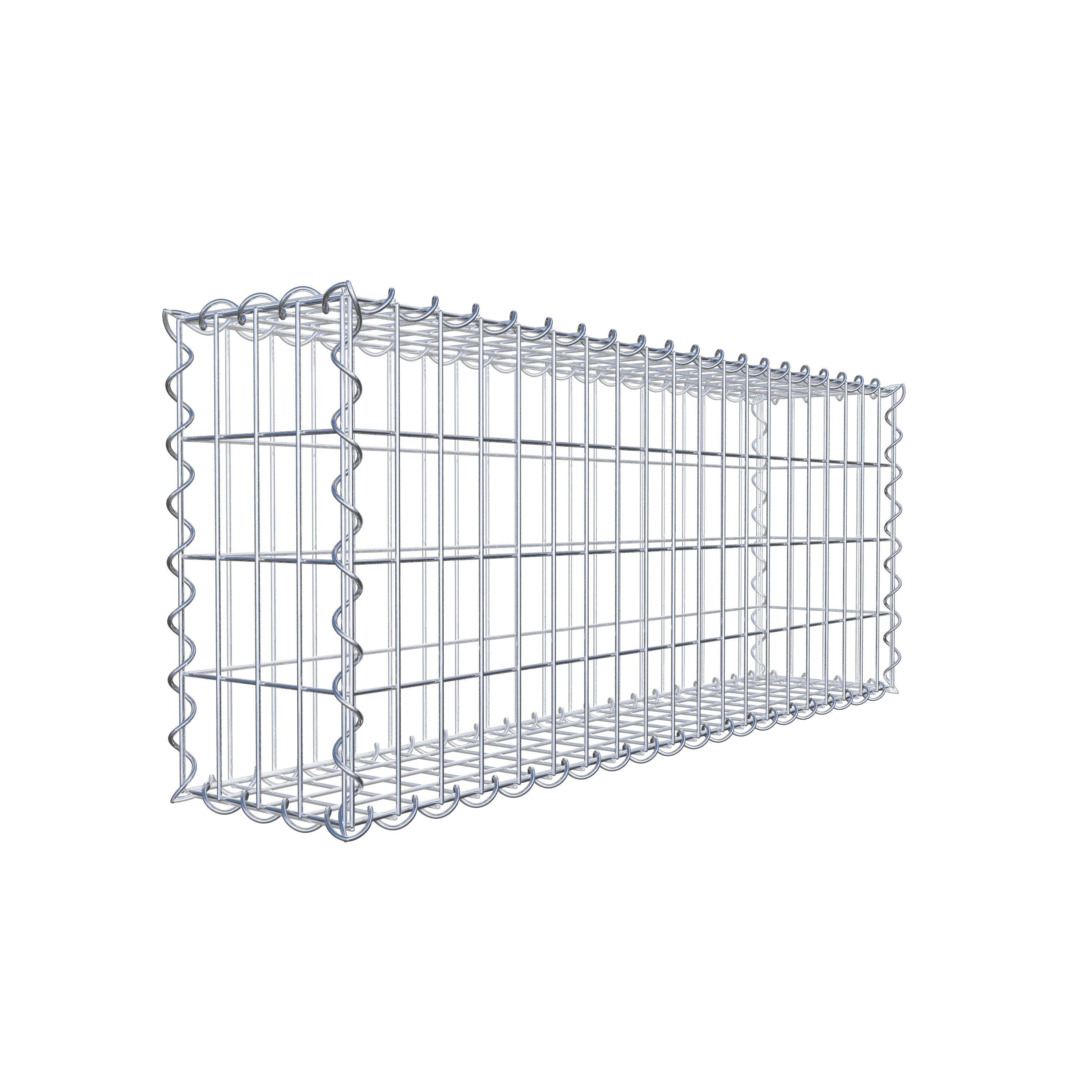 Gabion 100 cm x 40 cm x 20 cm (L x H x D), maskstorlek 5 cm x 10 cm, spiral