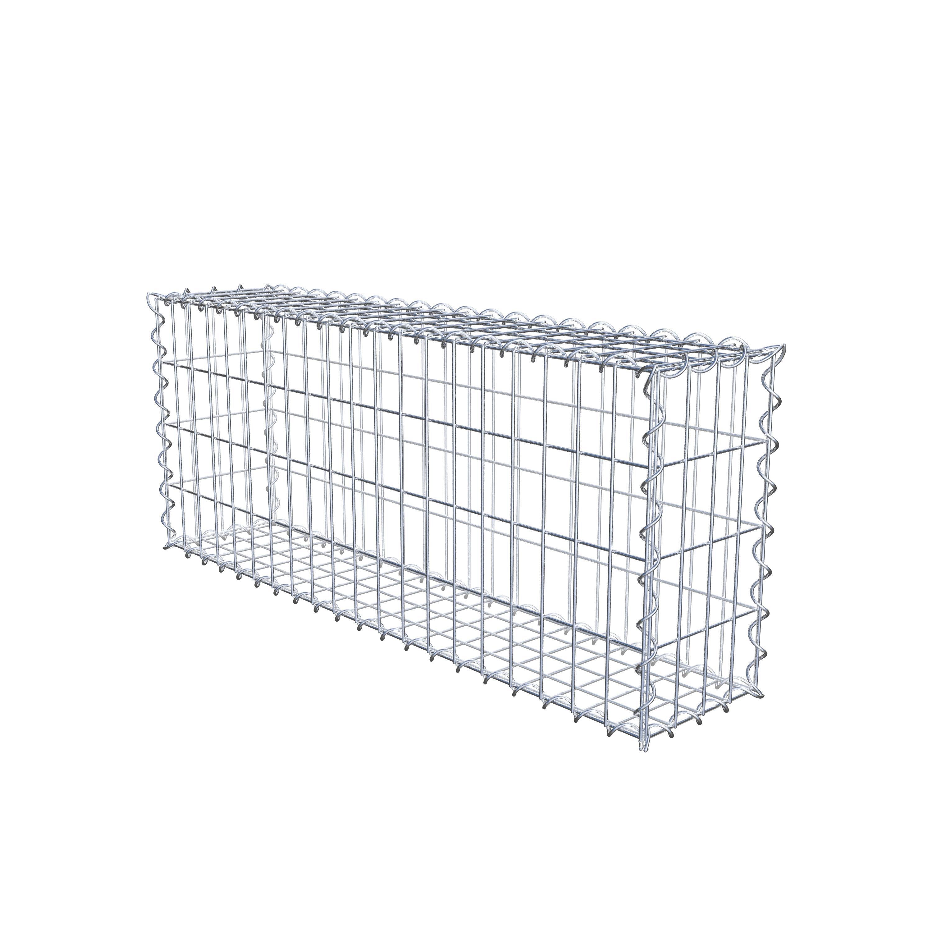 Gabion 100 cm x 40 cm x 20 cm (L x H x D), maskstorlek 5 cm x 10 cm, spiral