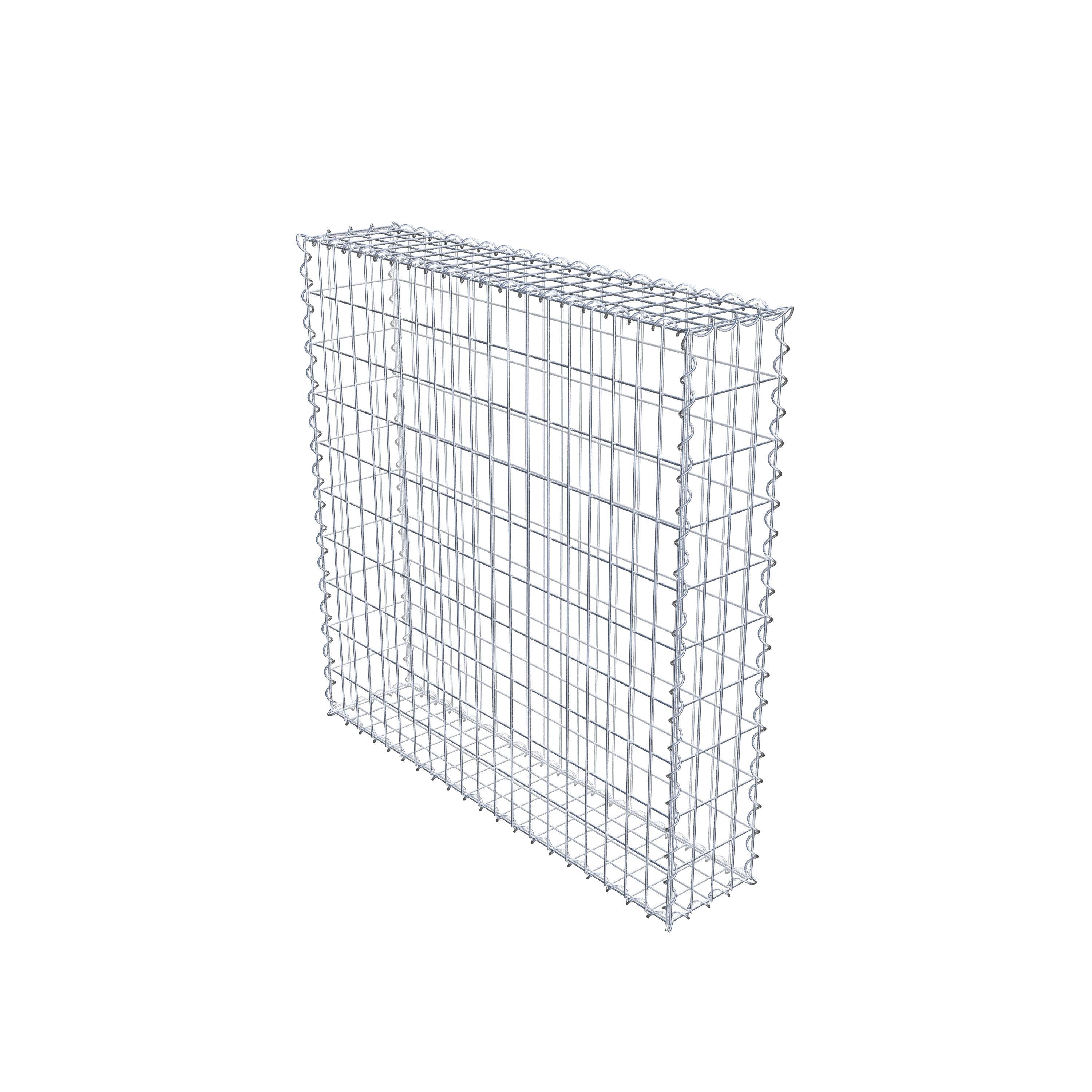 Gabion 100 cm x 100 cm x 20 cm (L x H x D), maskstorlek 5 cm x 10 cm, spiral