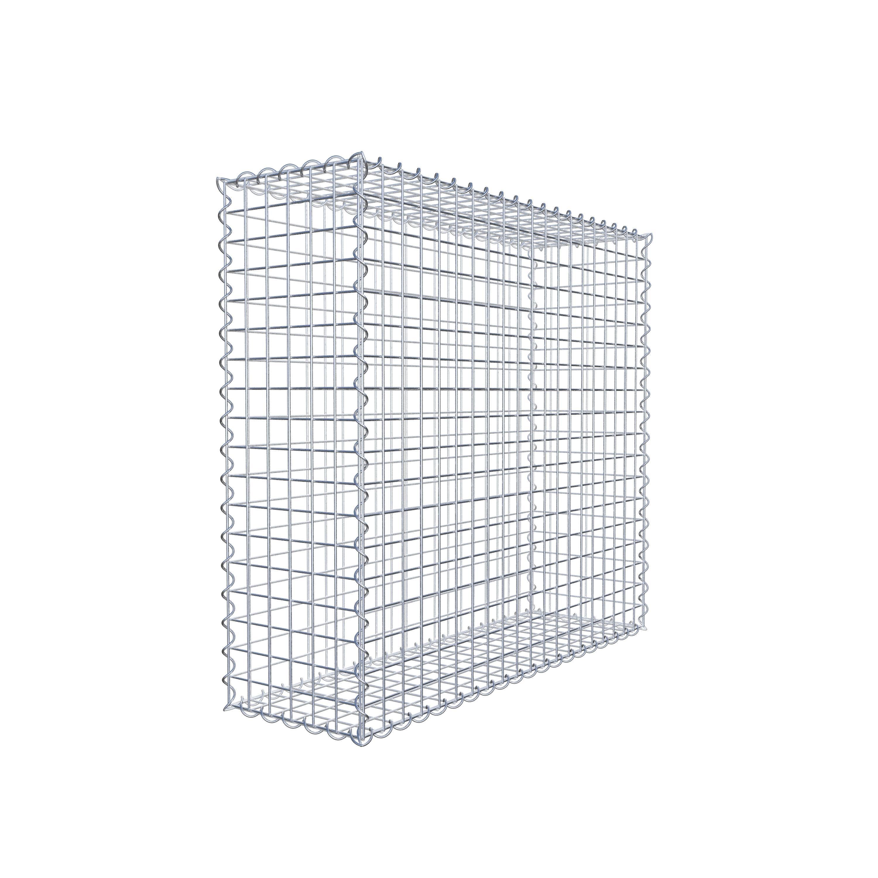 Gabion 100 cm x 90 cm x 30 cm (L x H x D), maskstorlek 5 cm x 5 cm, spiral