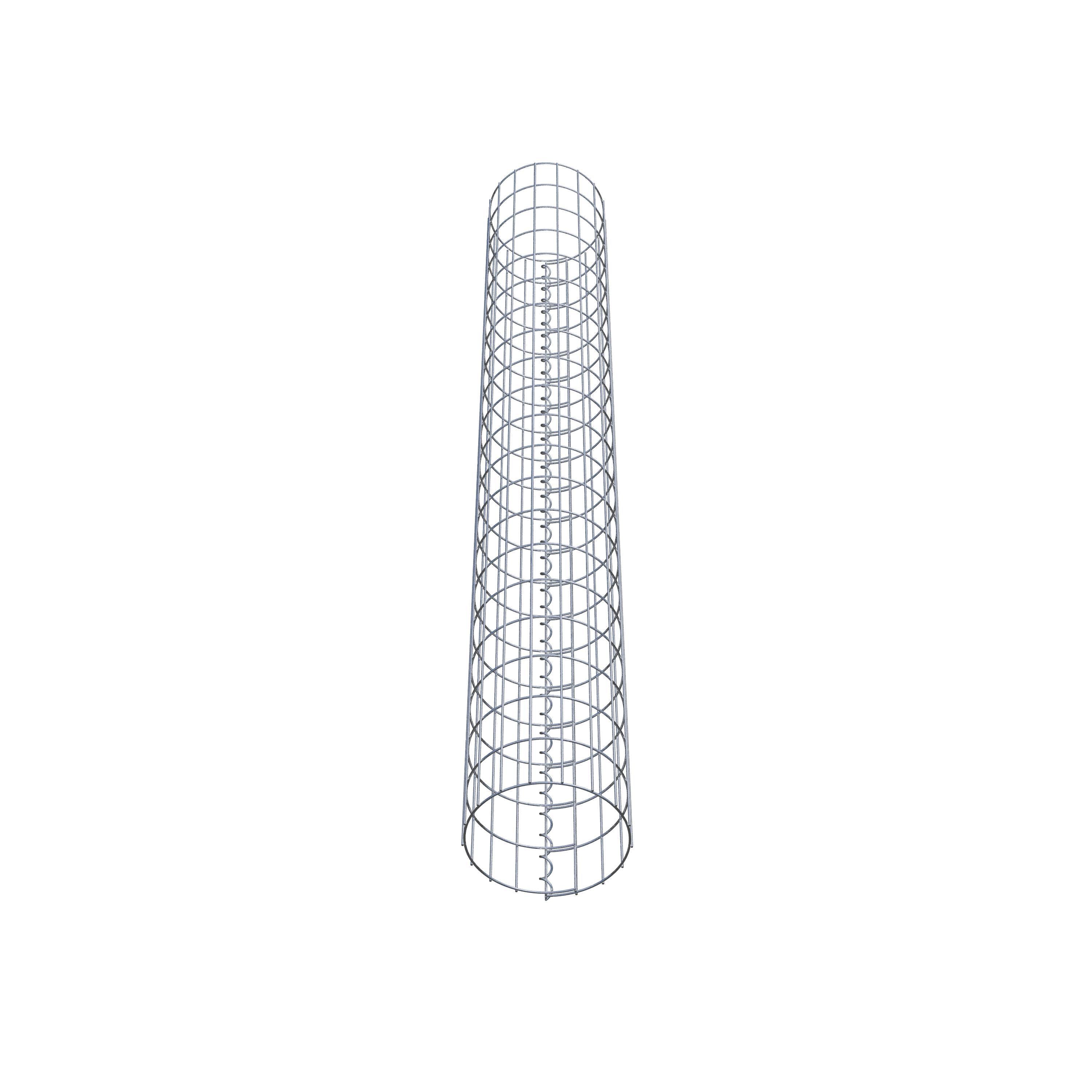 Rund gabionpelare, varmförzinkad, 27 cm diameter, 200 cm höjd, MV 5 cm x 10 cm