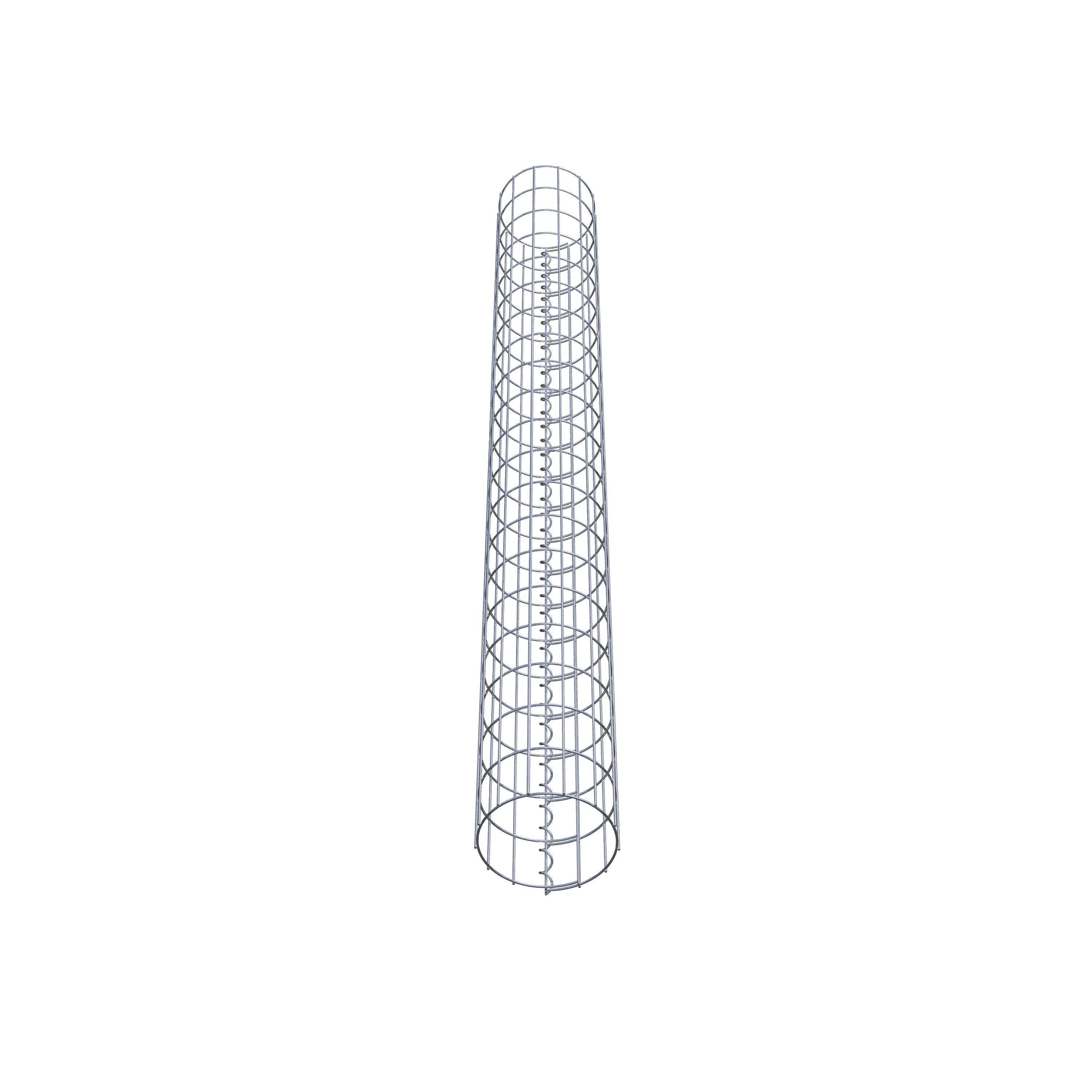 Rund gabionpelare, varmförzinkad, 22 cm diameter, 200 cm höjd, MV 5 cm x 10 cm