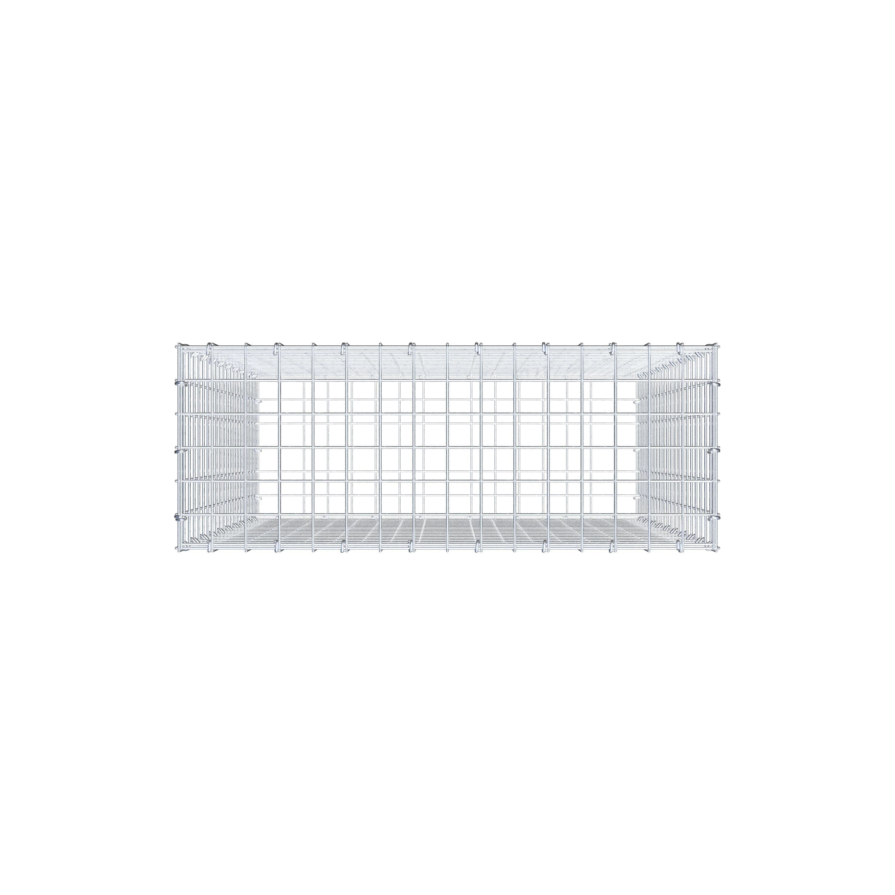 Gabion 100 cm x 80 cm x 30 cm (L x H x D), maskstorlek 5 cm x 5 cm, C-ring