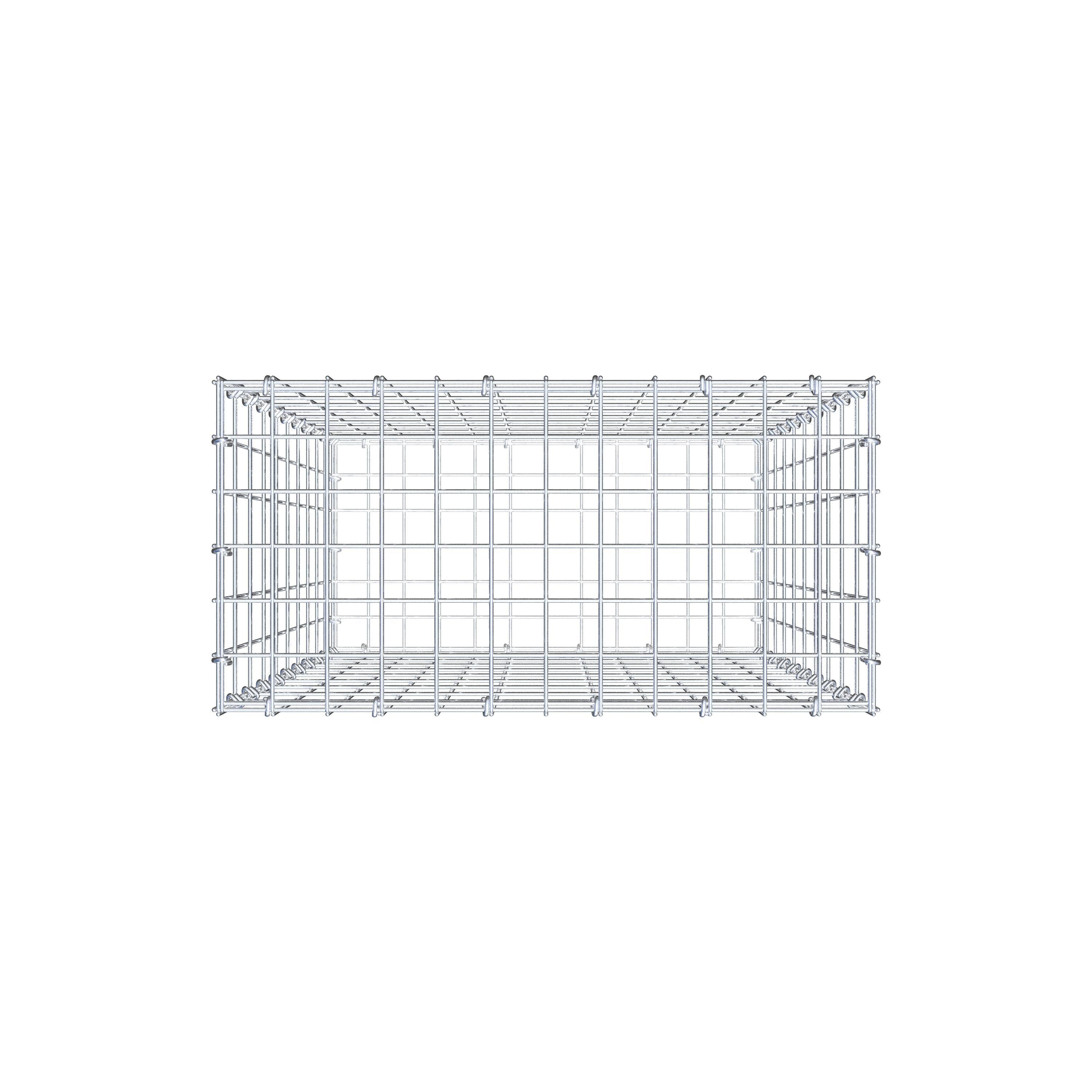 Gabion 100 cm x 60 cm x 30 cm (L x H x D), maskstorlek 5 cm x 10 cm, C-ring