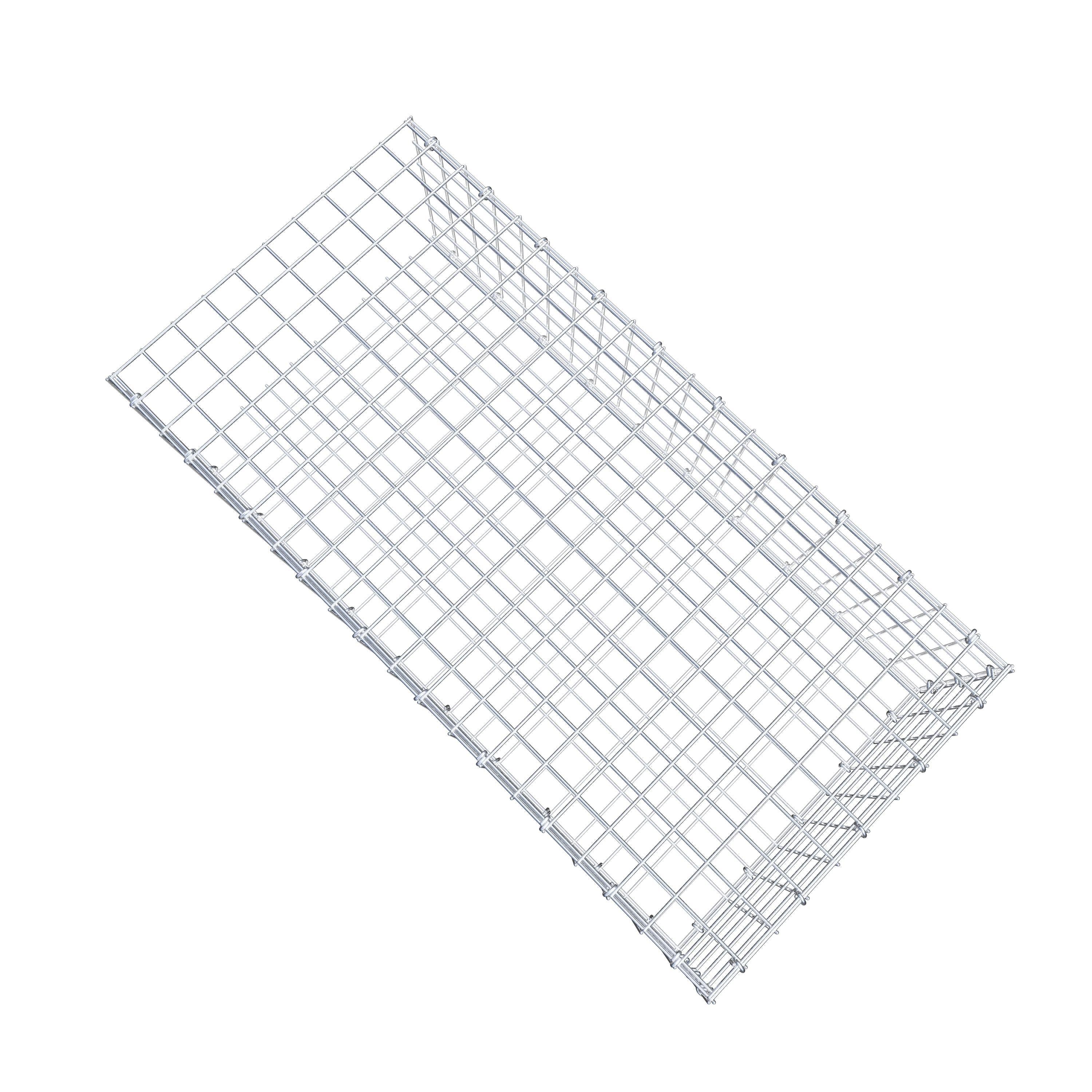 Monterad gabion typ 2 100 cm x 30 cm x 50 cm (L x H x D), maskstorlek 5 cm x 5 cm, C-ring