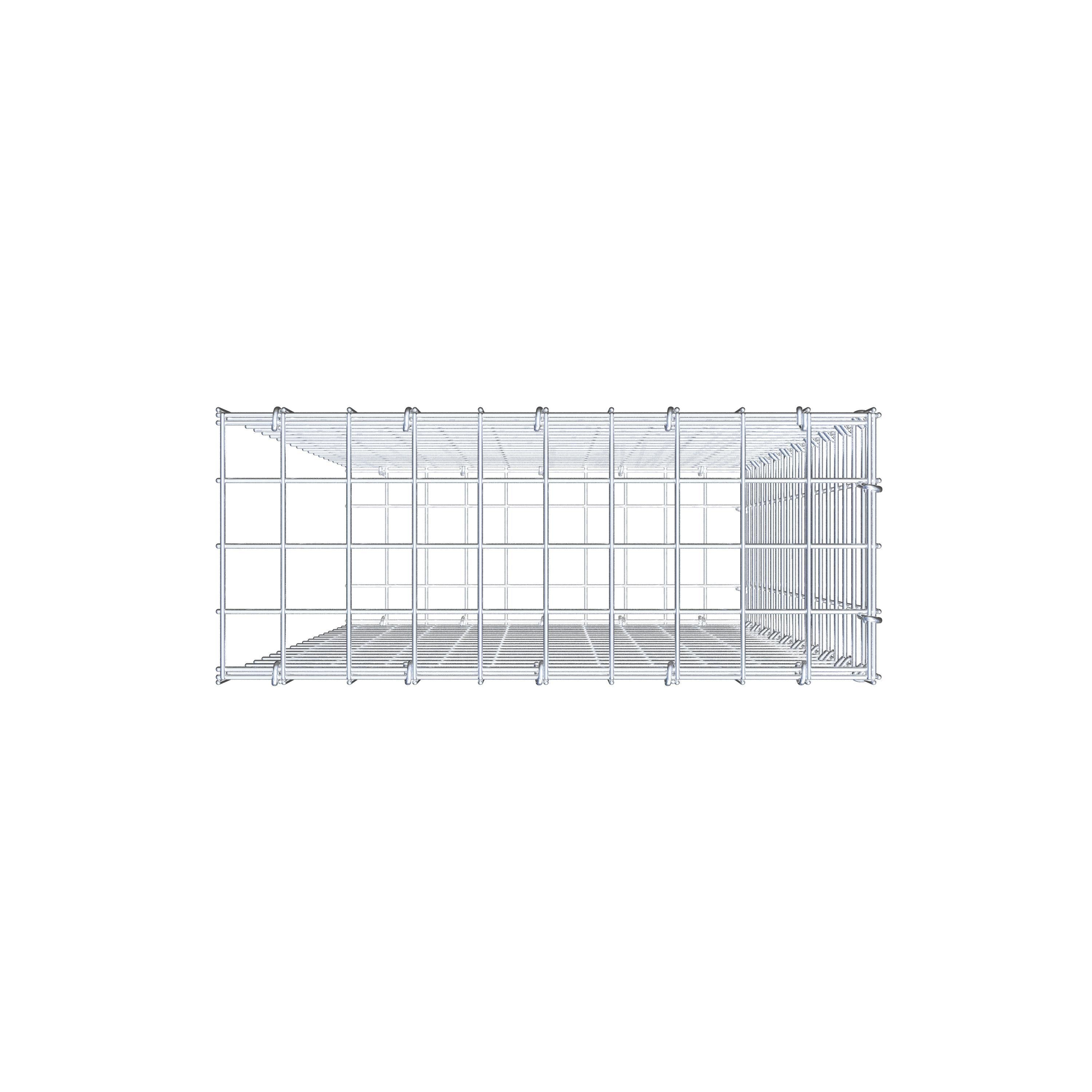 Monterad gabion typ 2 100 cm x 50 cm x 20 cm (L x H x D), maskstorlek 5 cm x 5 cm, C-ring