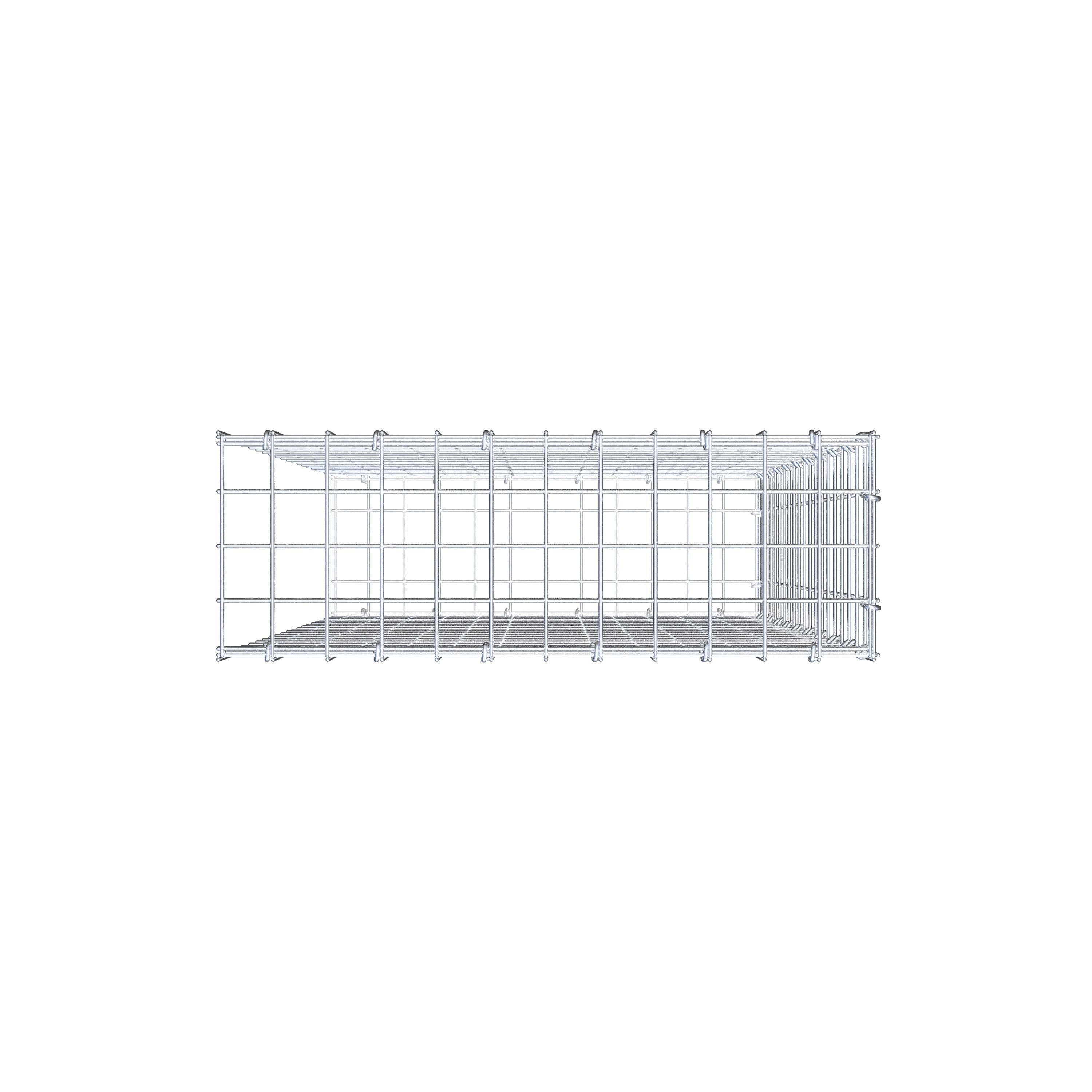 Monterad gabion typ 2 100 cm x 60 cm x 20 cm (L x H x D), maskstorlek 5 cm x 5 cm, C-ring