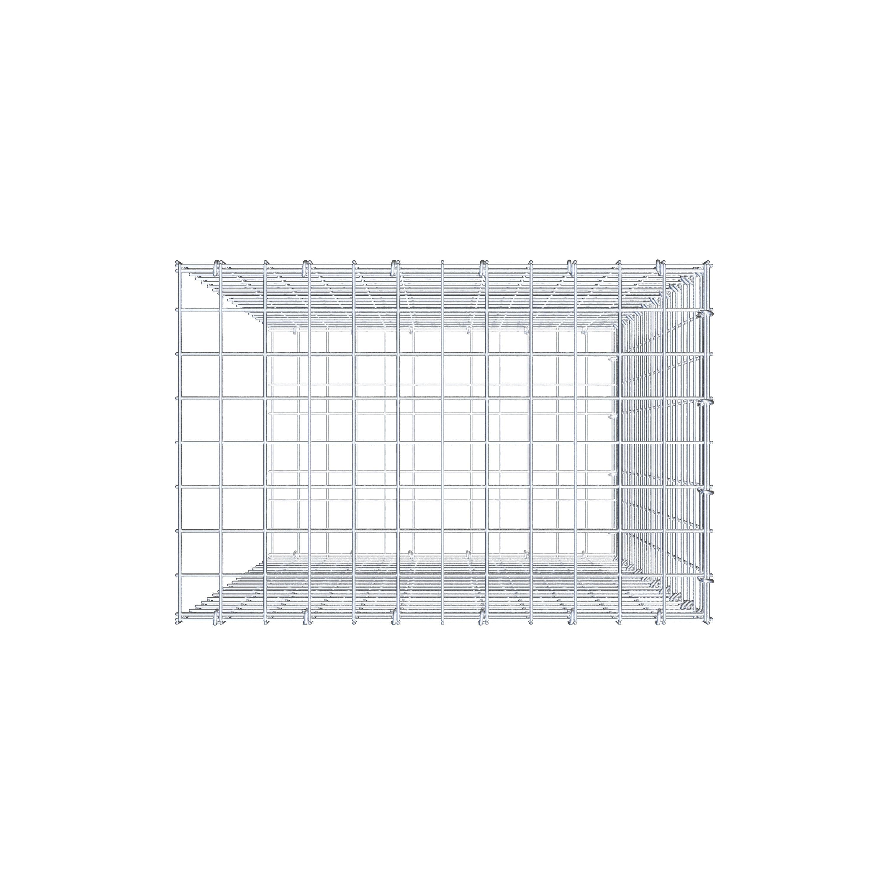 Monterad gabion typ 2 100 cm x 60 cm x 40 cm (L x H x D), maskstorlek 5 cm x 5 cm, C-ring