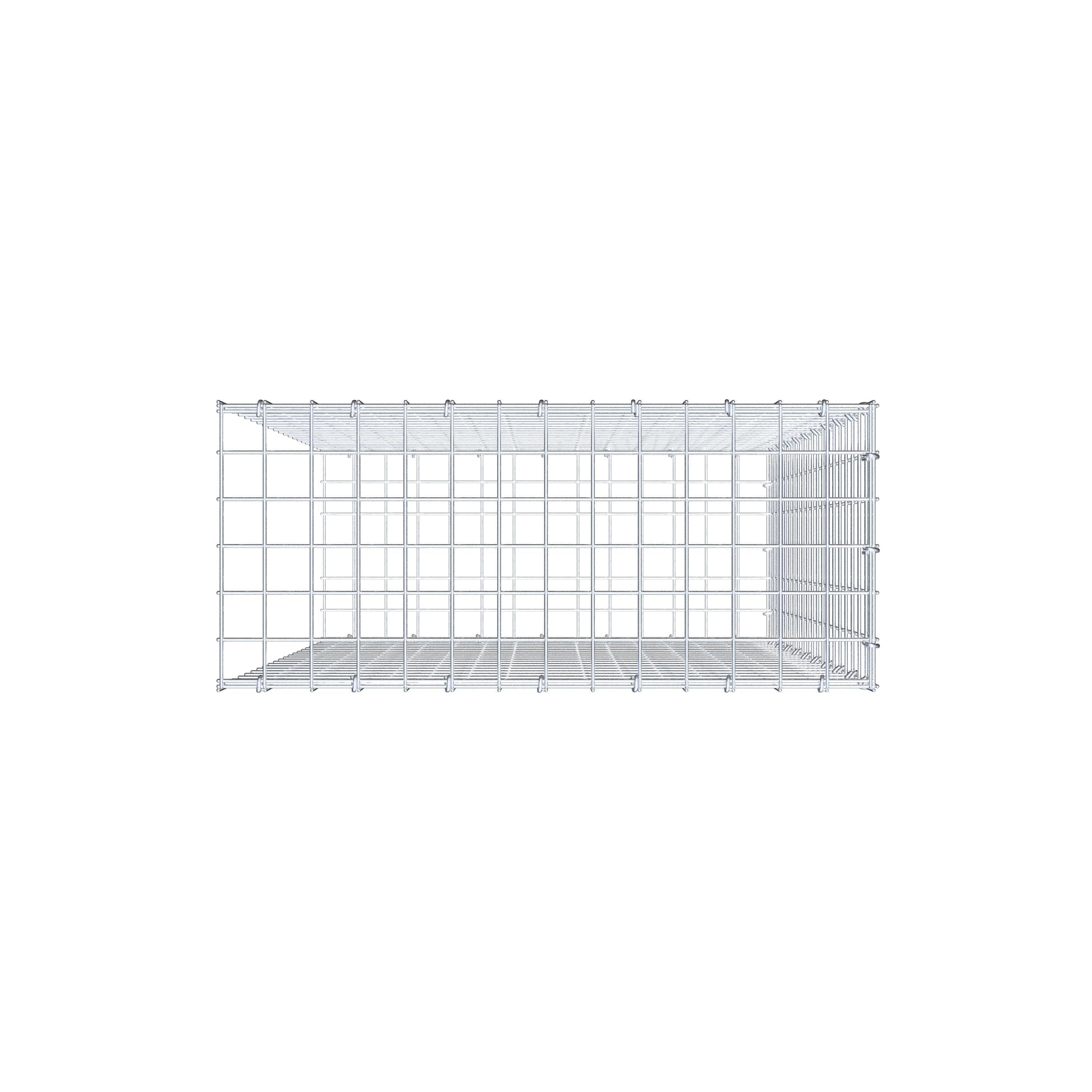 Monterad gabion typ 2 100 cm x 70 cm x 30 cm (L x H x D), maskstorlek 5 cm x 5 cm, C-ring