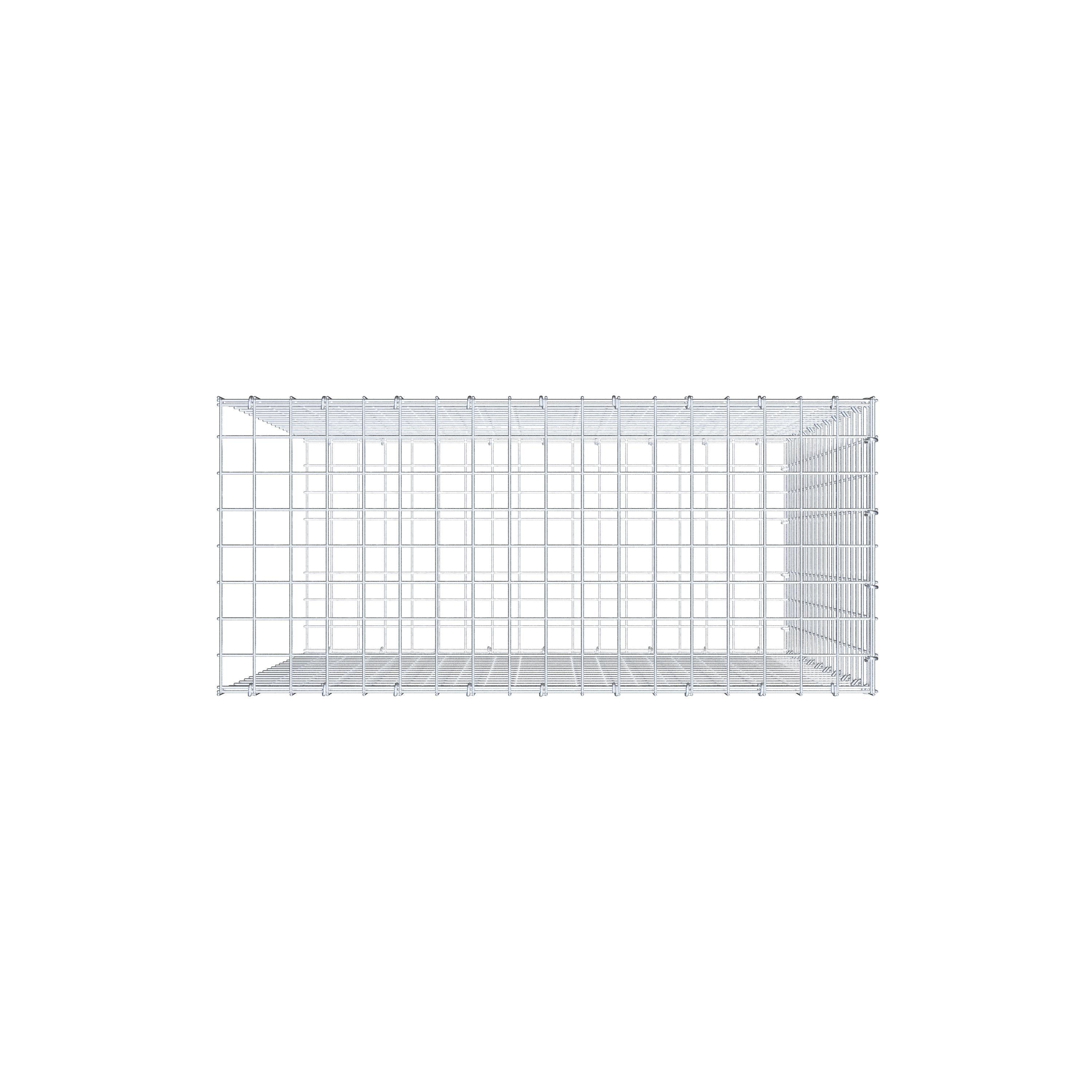 Monterad gabion typ 2 100 cm x 90 cm x 40 cm (L x H x D), maskstorlek 5 cm x 5 cm, C-ring