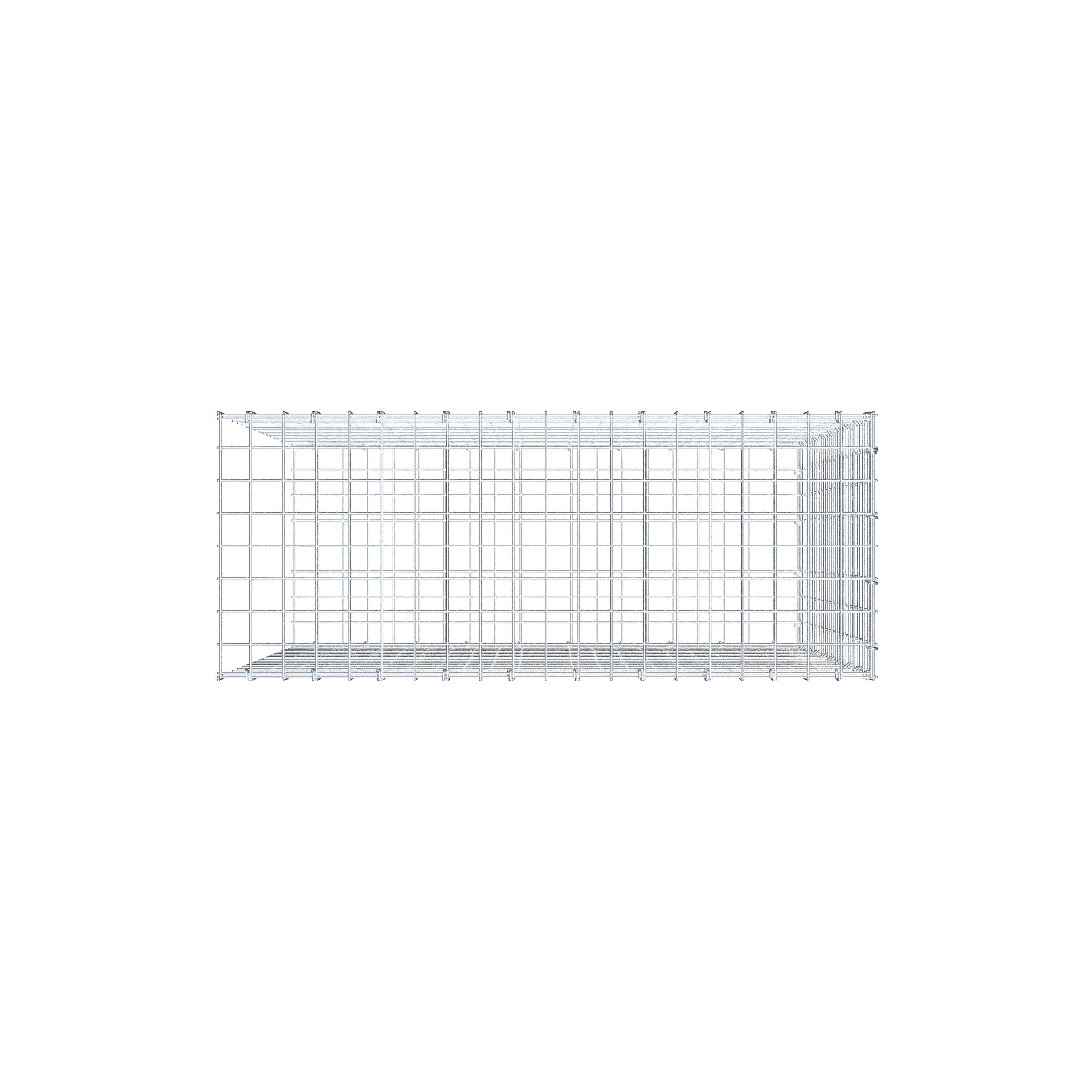 Monterad gabion typ 2 100 cm x 90 cm x 40 cm (L x H x D), maskstorlek 5 cm x 5 cm, C-ring