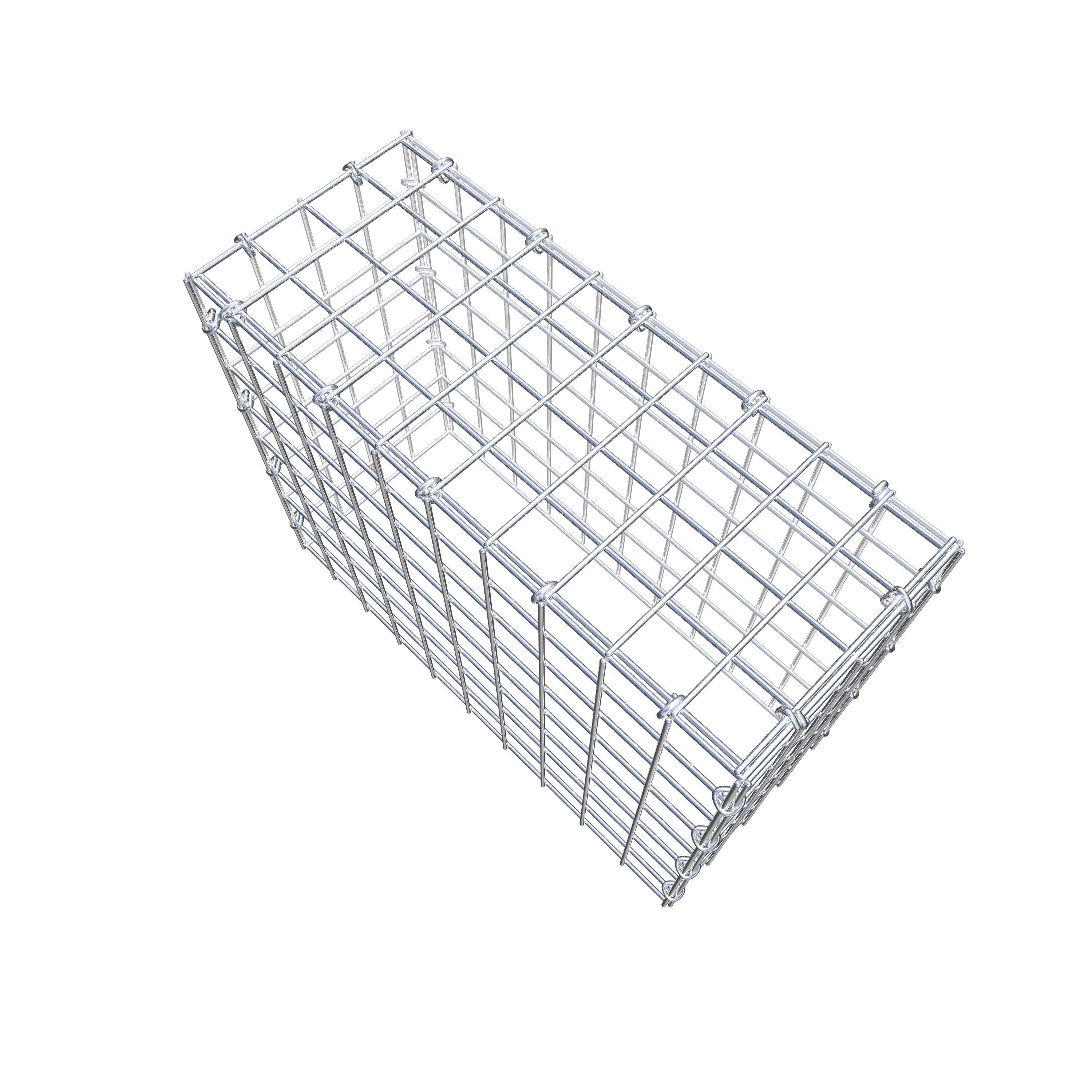 Monterad gabion typ 3 50 cm x 40 cm x 20 cm (L x H x D), maskstorlek 5 cm x 5 cm, C-ring