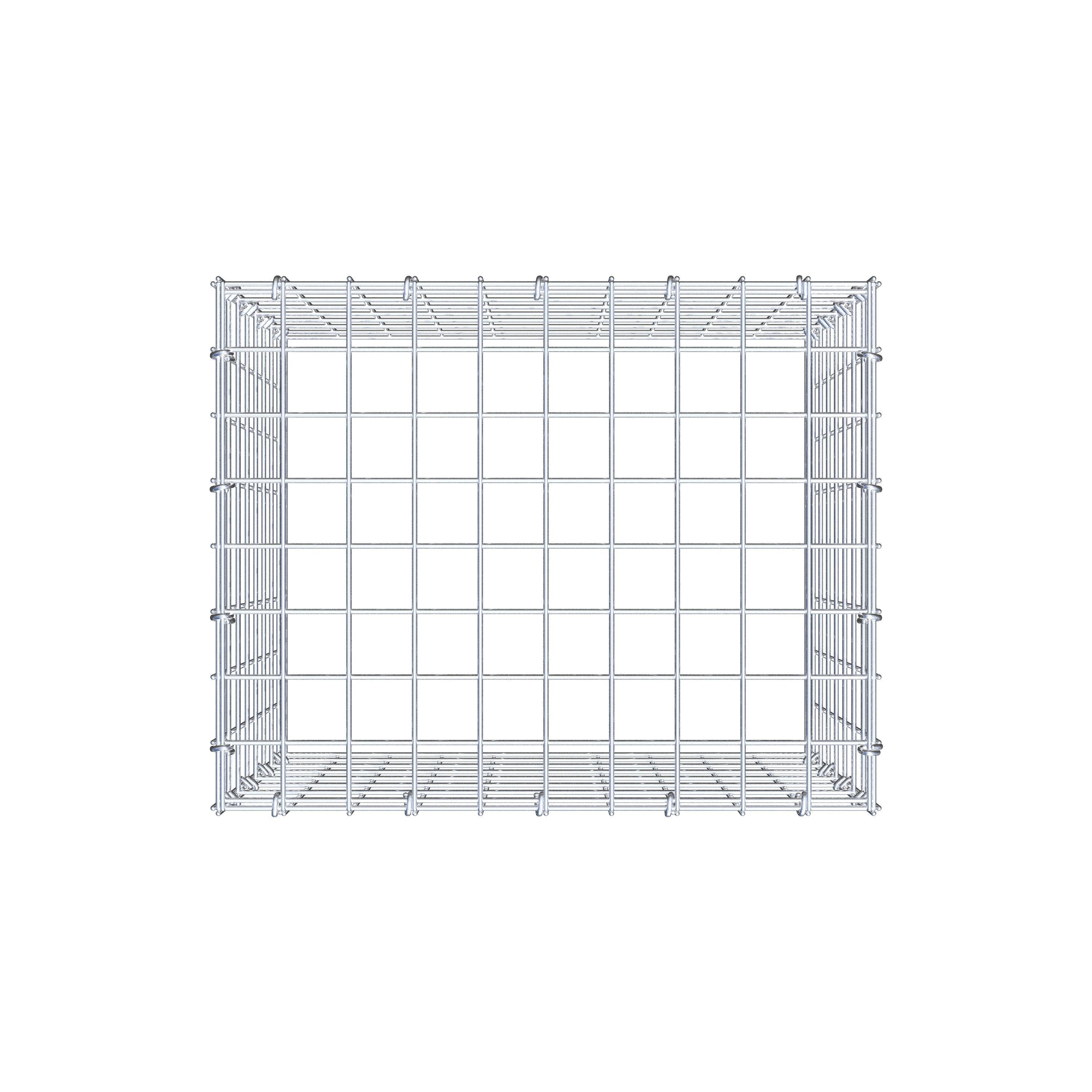 Monterad gabion typ 3 50 cm x 40 cm x 40 cm (L x H x D), maskstorlek 5 cm x 5 cm, C-ring