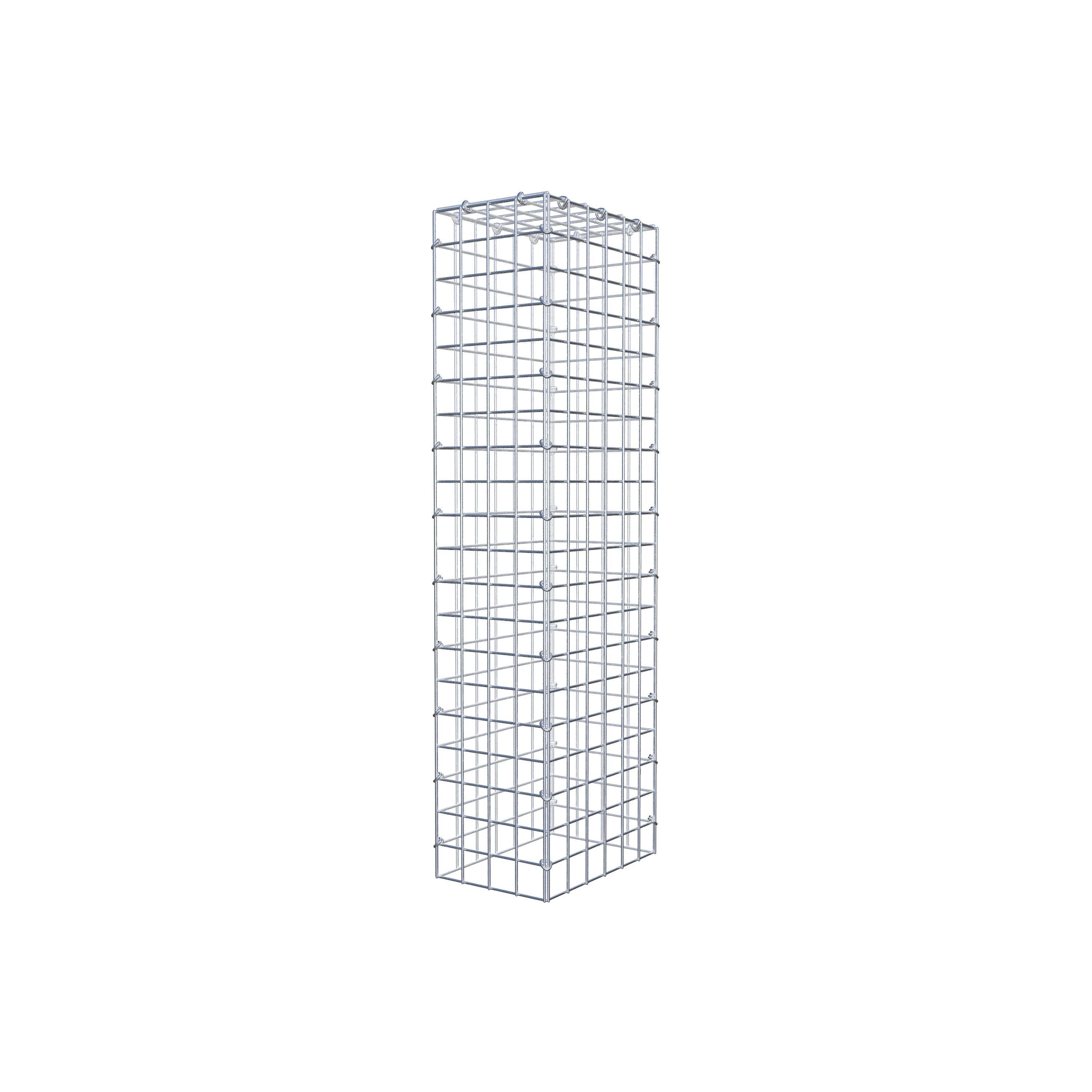 Monterad gabion typ 3 100 cm x 30 cm x 20 cm (L x H x D), maskstorlek 5 cm x 5 cm, C-ring