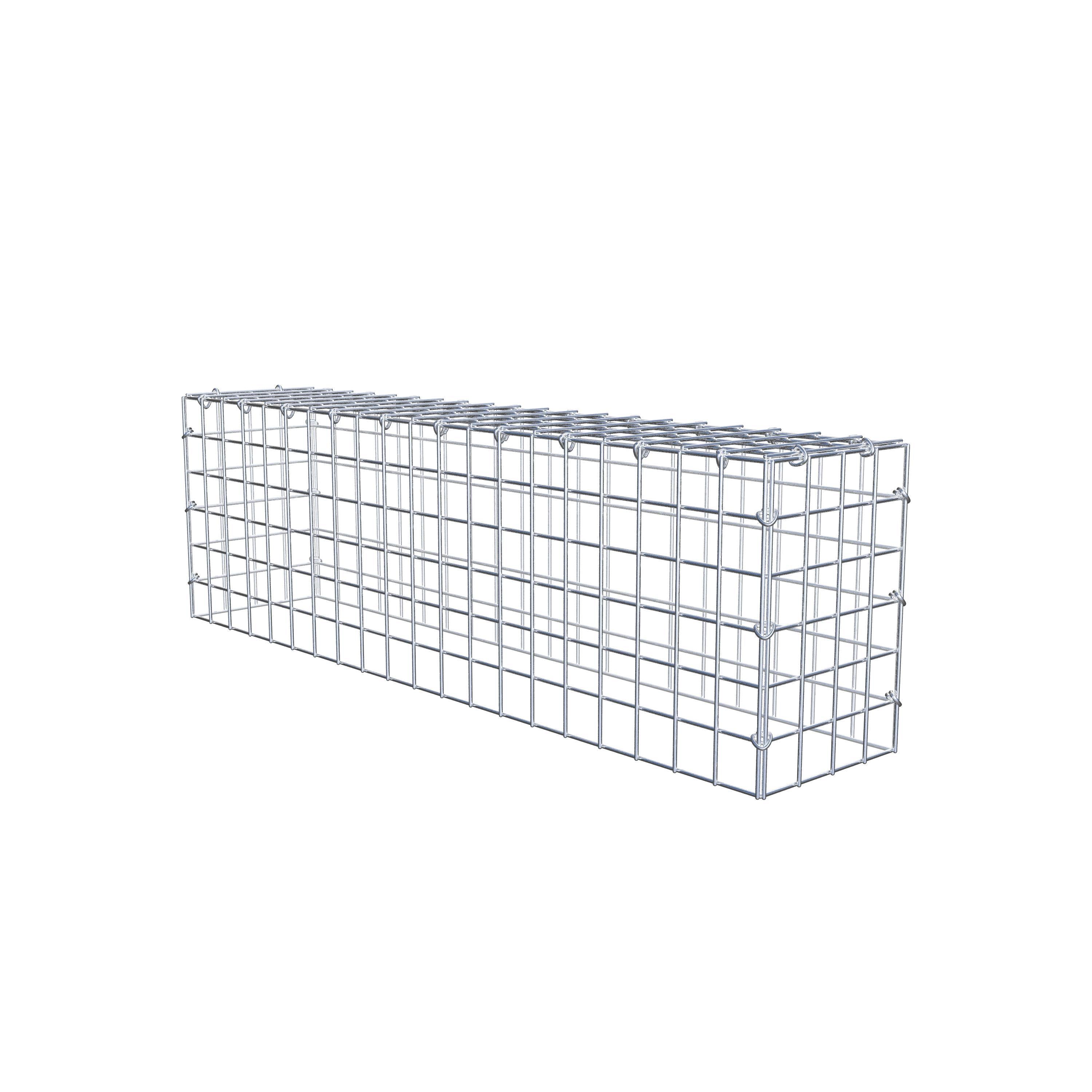 Monterad gabion typ 3 100 cm x 30 cm x 20 cm (L x H x D), maskstorlek 5 cm x 5 cm, C-ring