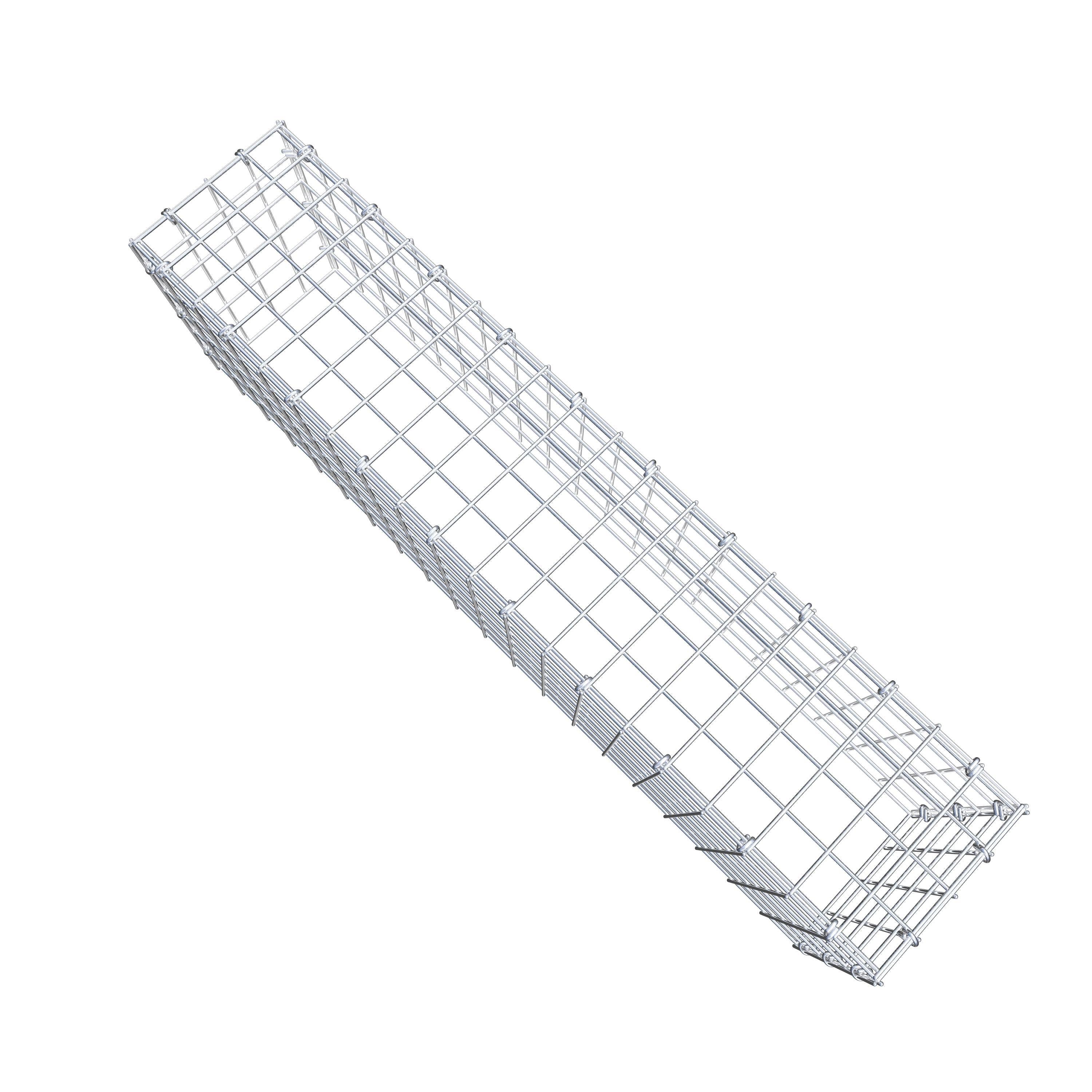 Monterad gabion typ 3 100 cm x 30 cm x 20 cm (L x H x D), maskstorlek 5 cm x 5 cm, C-ring