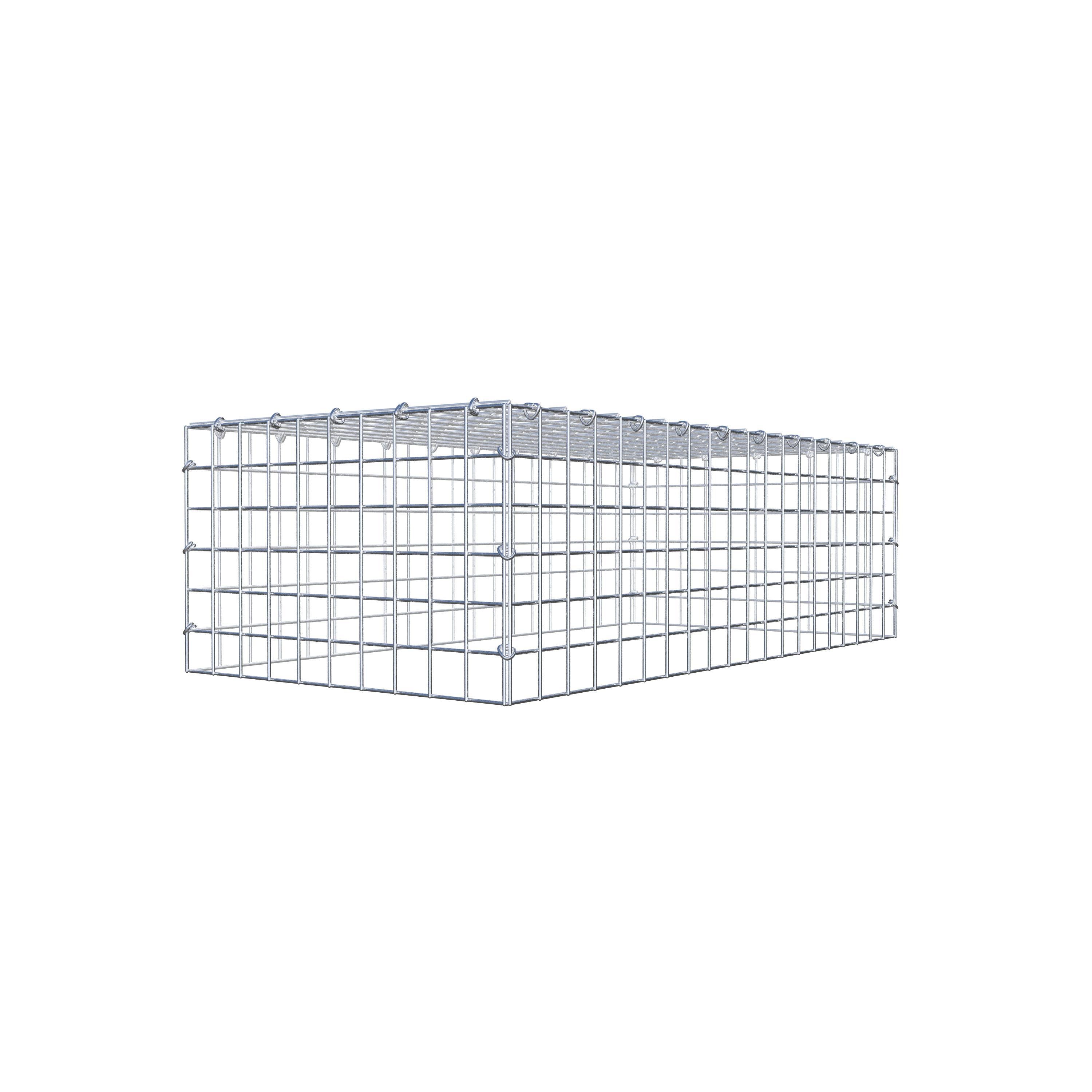 Monterad gabion typ 3 100 cm x 30 cm x 50 cm (L x H x D), maskstorlek 5 cm x 5 cm, C-ring