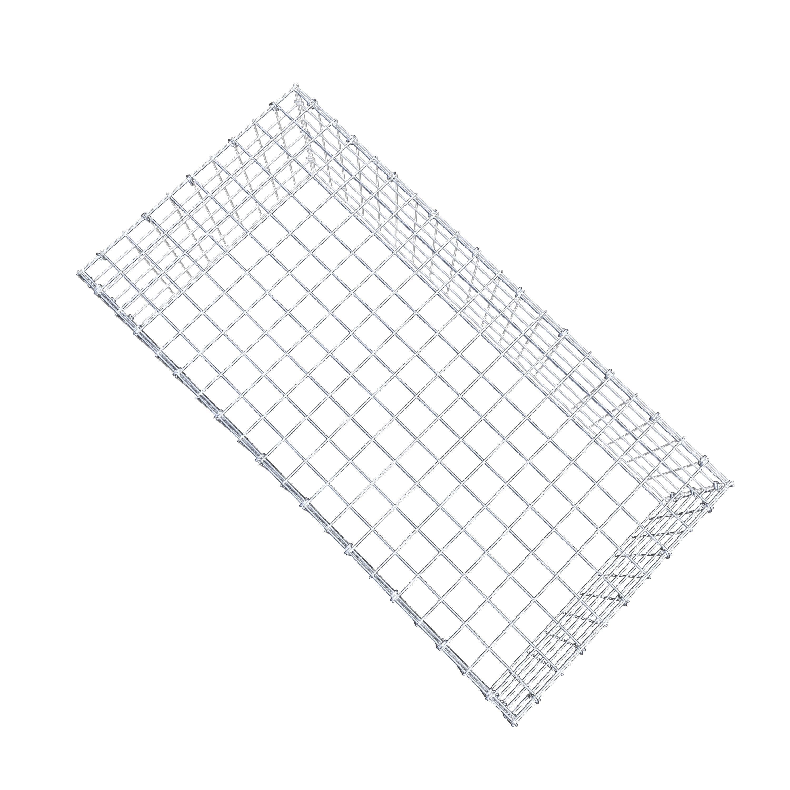 Monterad gabion typ 3 100 cm x 30 cm x 50 cm (L x H x D), maskstorlek 5 cm x 5 cm, C-ring