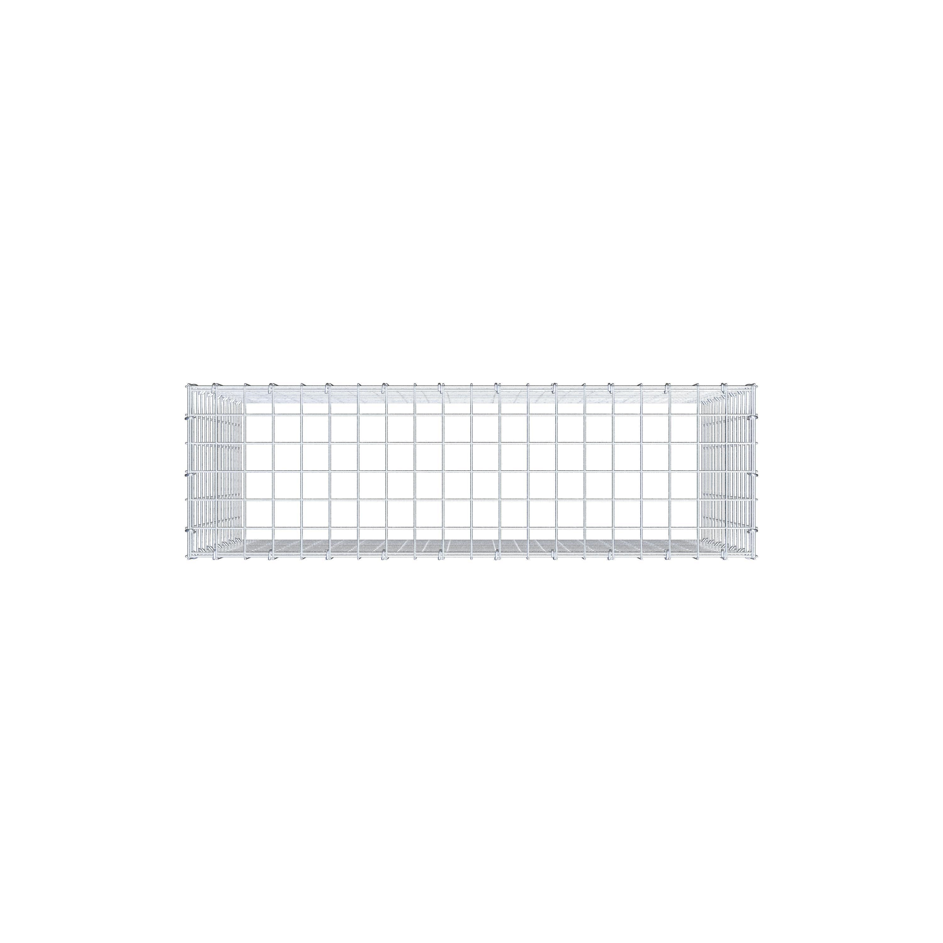 Monterad gabion typ 3 100 cm x 70 cm x 30 cm (L x H x D), maskstorlek 5 cm x 5 cm, C-ring