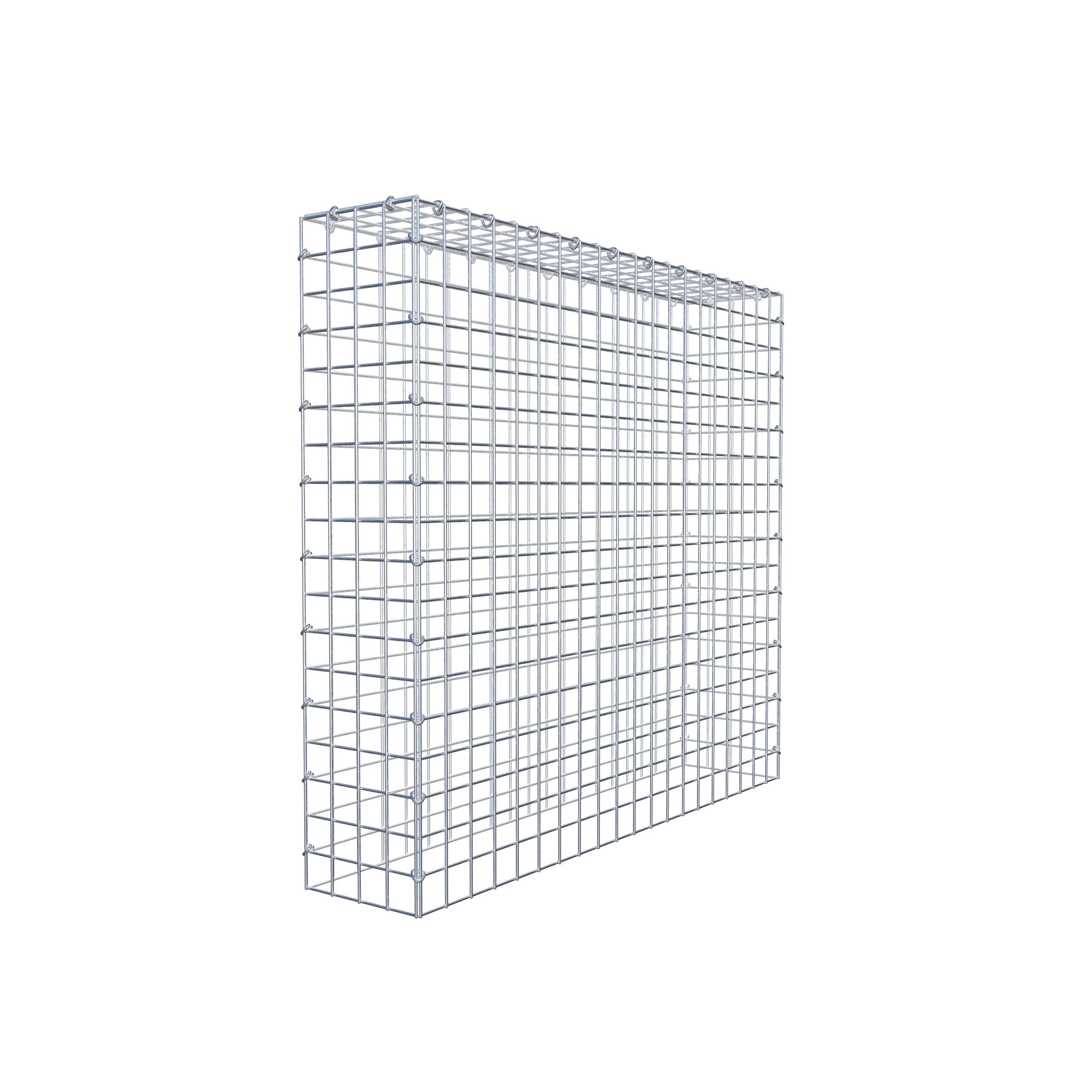 Monterad gabion typ 3 100 cm x 90 cm x 20 cm (L x H x D), maskstorlek 5 cm x 5 cm, C-ring