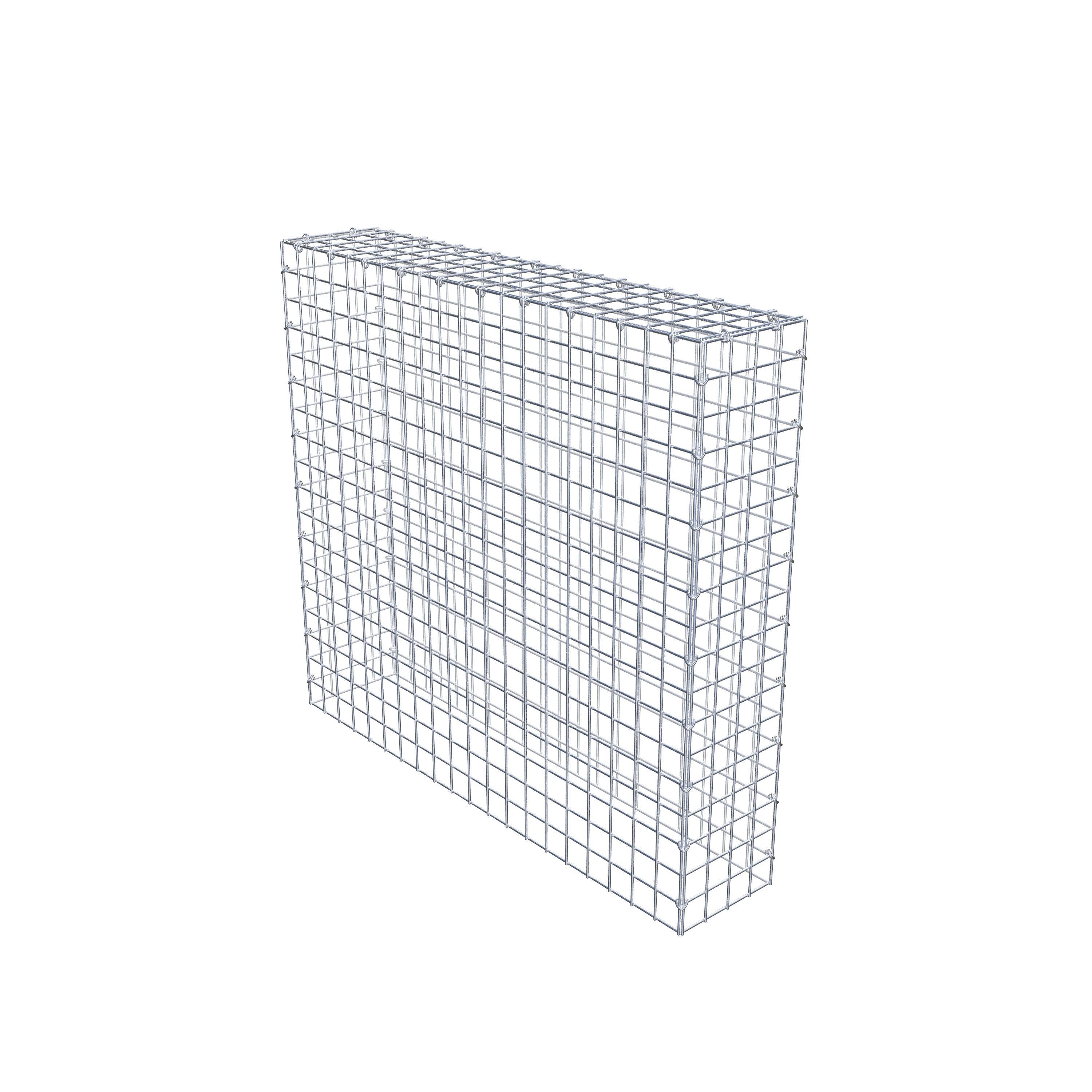 Monterad gabion typ 3 100 cm x 90 cm x 20 cm (L x H x D), maskstorlek 5 cm x 5 cm, C-ring