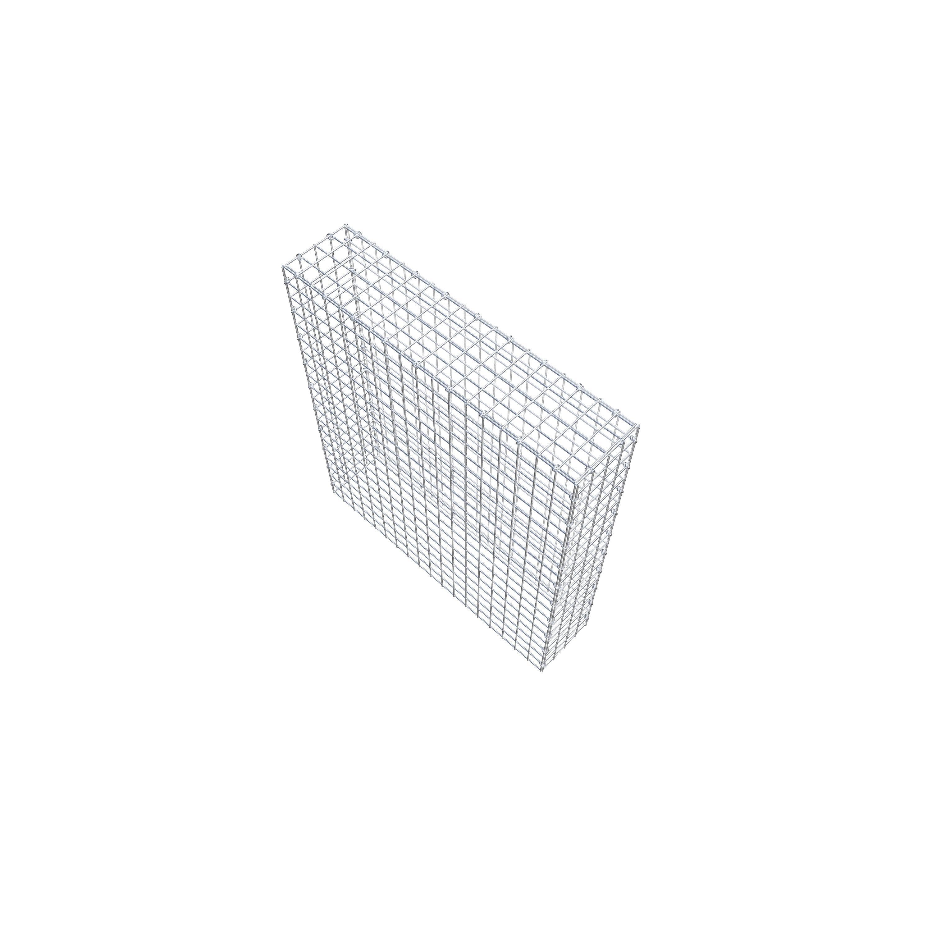 Monterad gabion typ 3 100 cm x 90 cm x 20 cm (L x H x D), maskstorlek 5 cm x 5 cm, C-ring