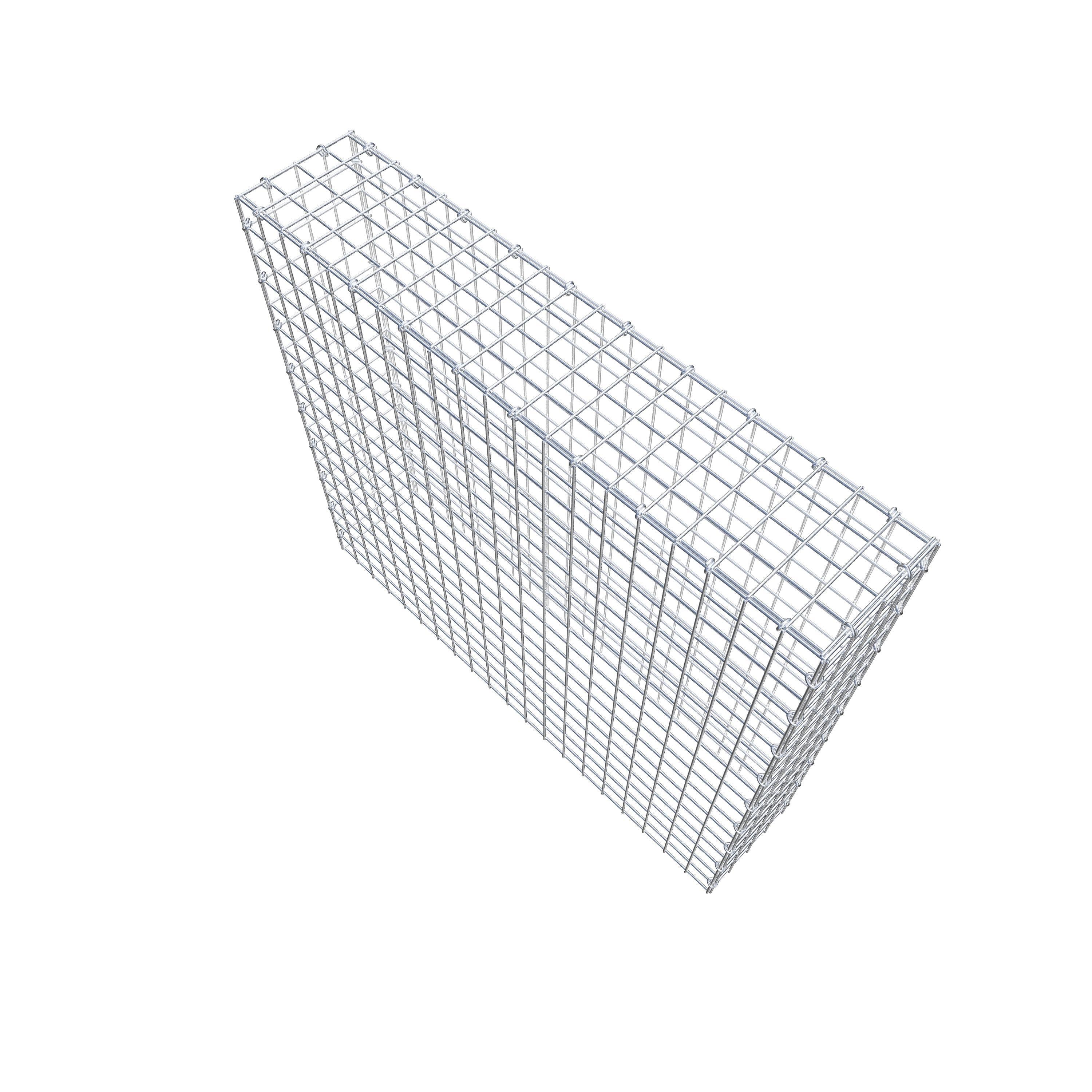 Monterad gabion typ 3 100 cm x 90 cm x 20 cm (L x H x D), maskstorlek 5 cm x 5 cm, C-ring