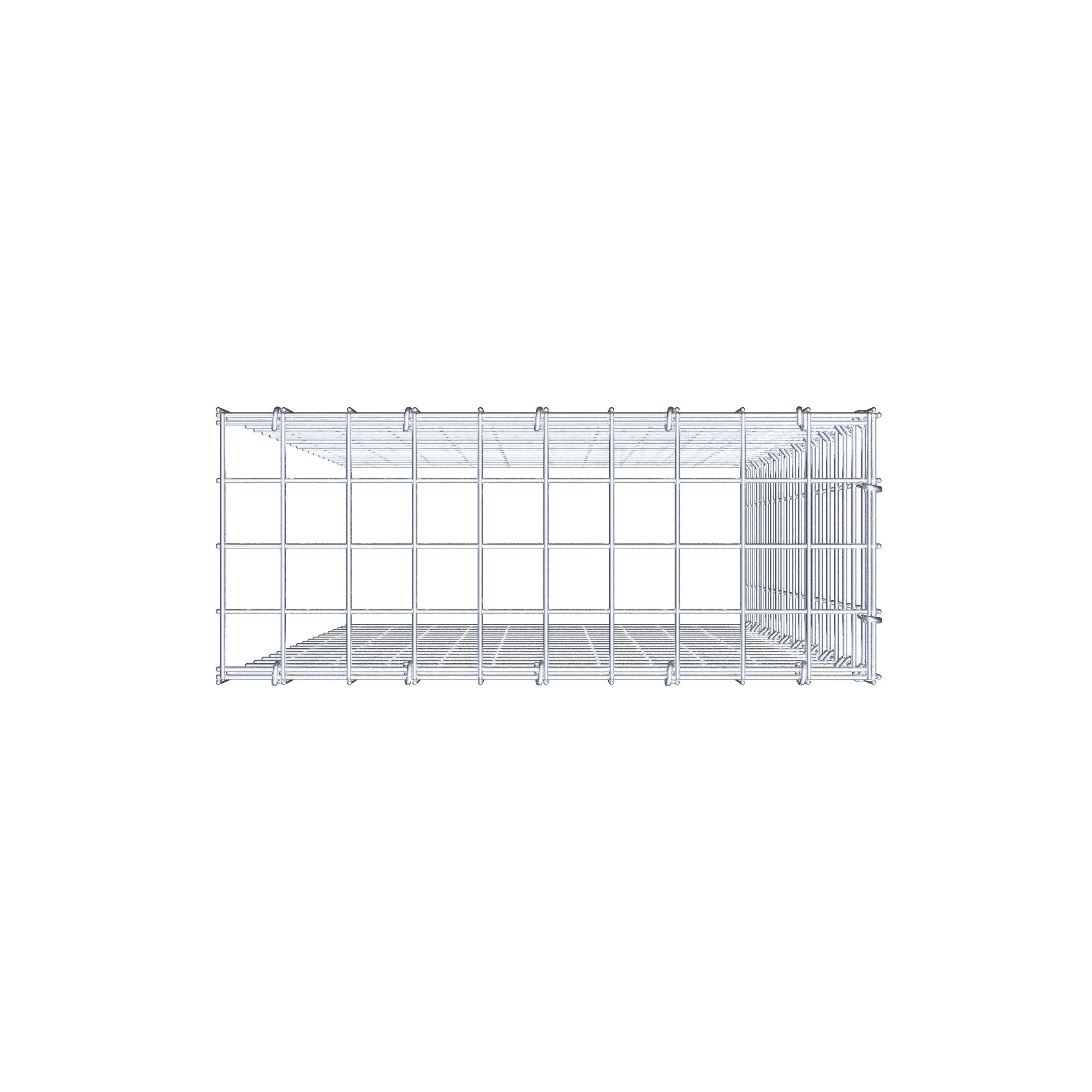 Monterad gabion typ 4 100 cm x 50 cm x 20 cm (L x H x D), maskstorlek 5 cm x 5 cm, C-ring