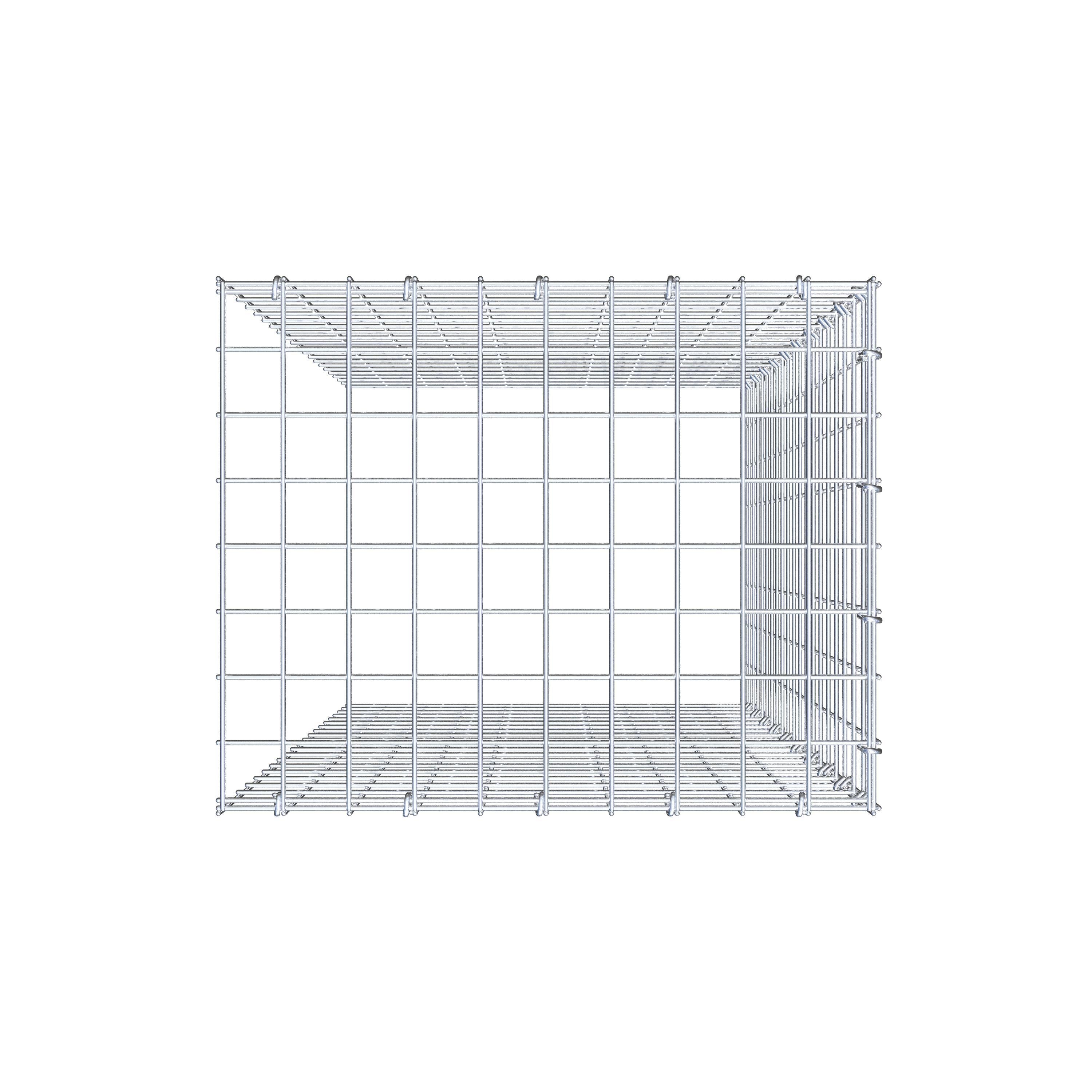 Monterad gabion typ 4 100 cm x 50 cm x 40 cm (L x H x D), maskstorlek 5 cm x 5 cm, C-ring