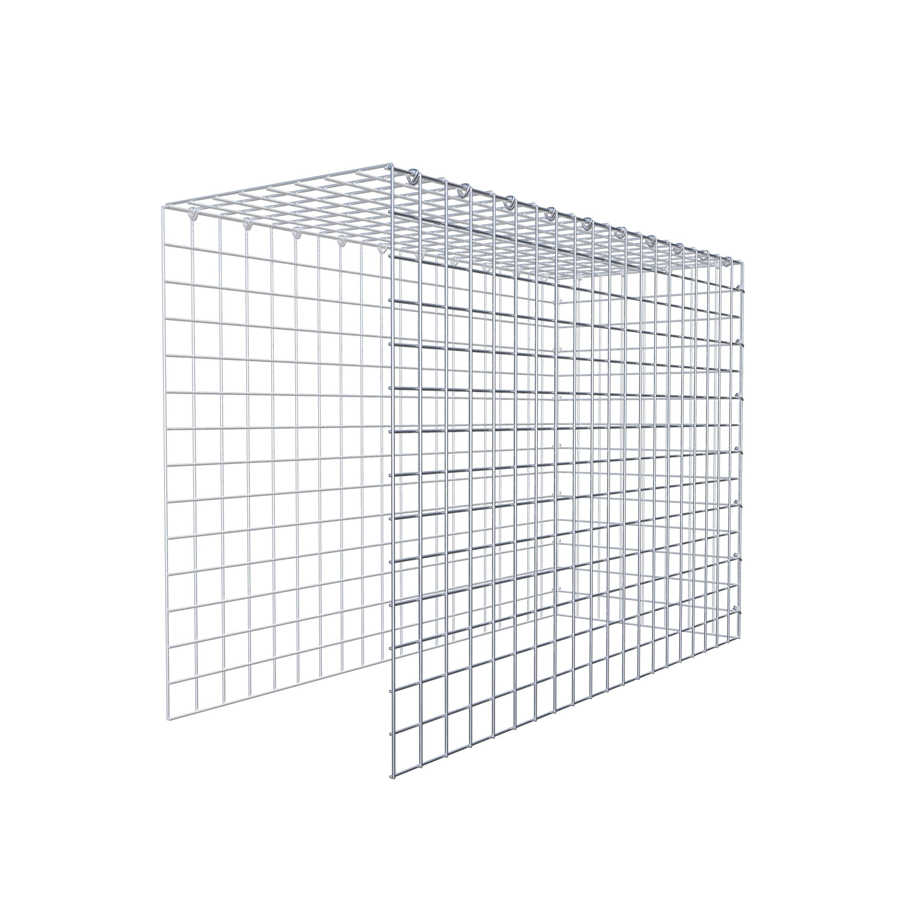 Monterad gabion typ 4 100 cm x 70 cm x 40 cm (L x H x D), maskstorlek 5 cm x 5 cm, C-ring