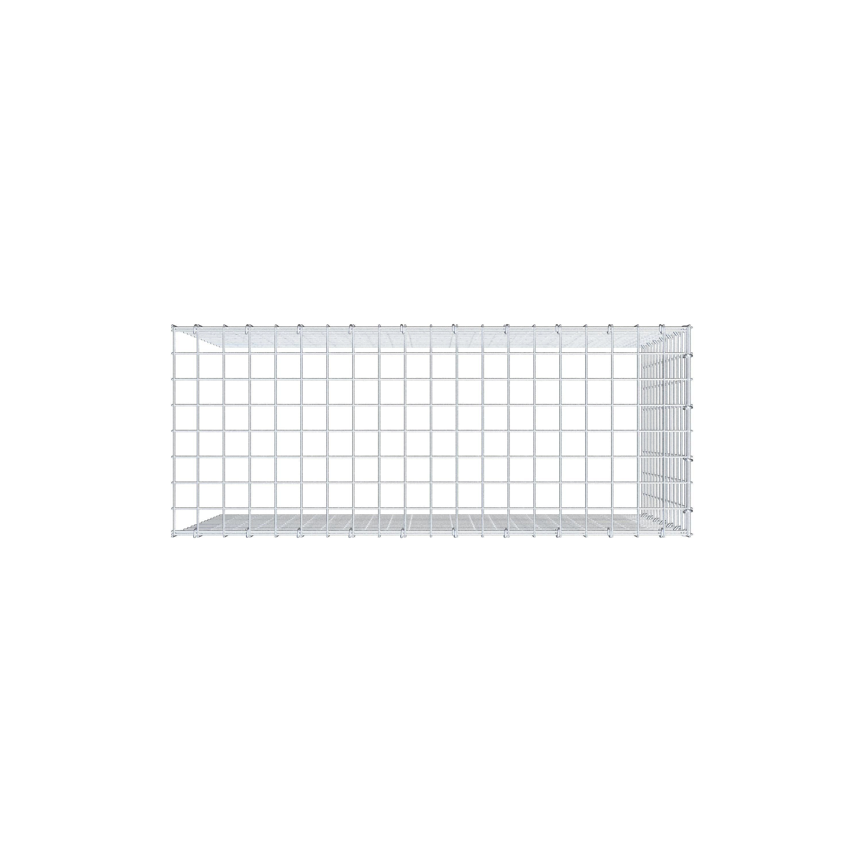 Monterad gabion typ 4 100 cm x 70 cm x 40 cm (L x H x D), maskstorlek 5 cm x 5 cm, C-ring