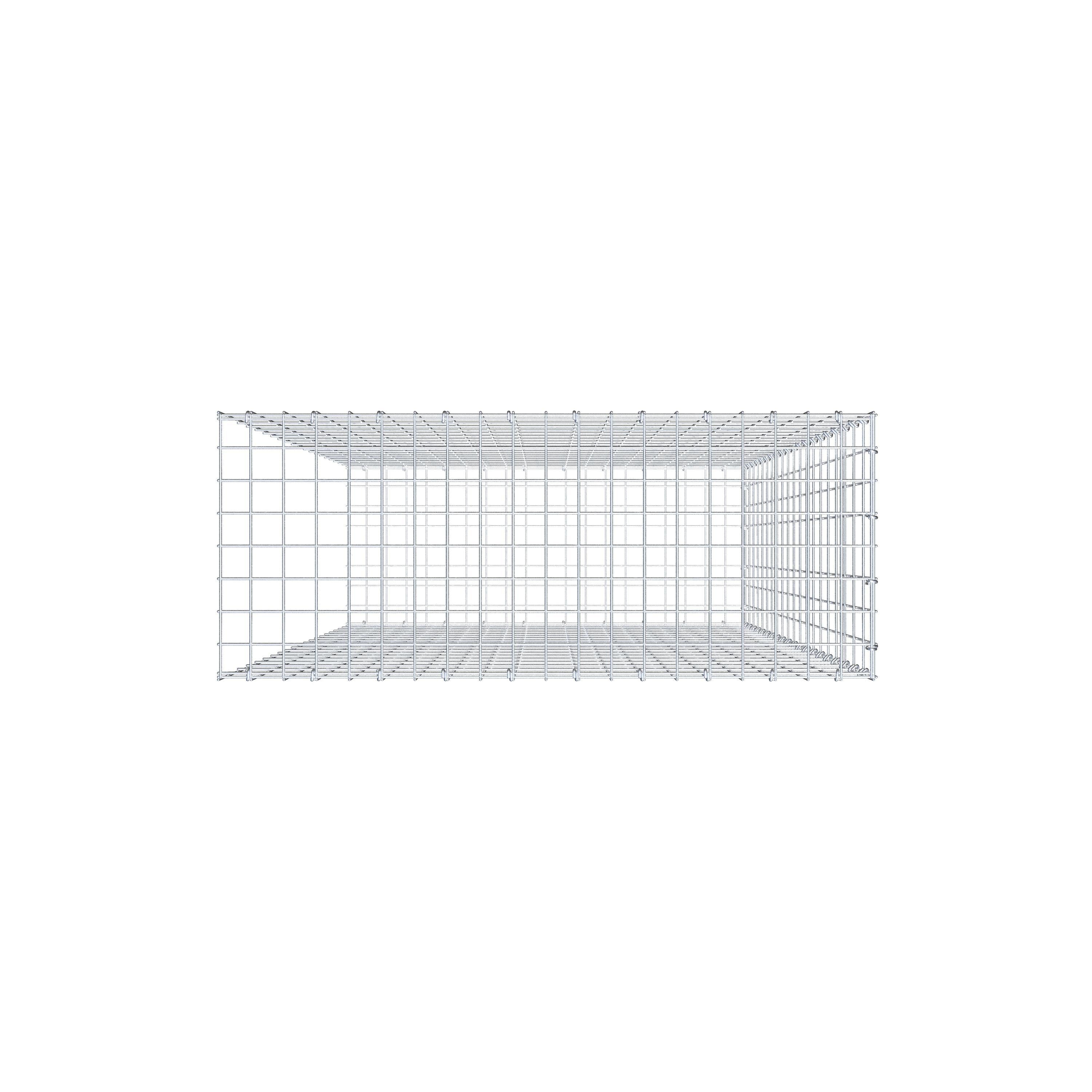 Monterad gabion typ 2 200 cm x 100 cm x 40 cm, maskstorlek 5 cm x 10 cm, C-ring