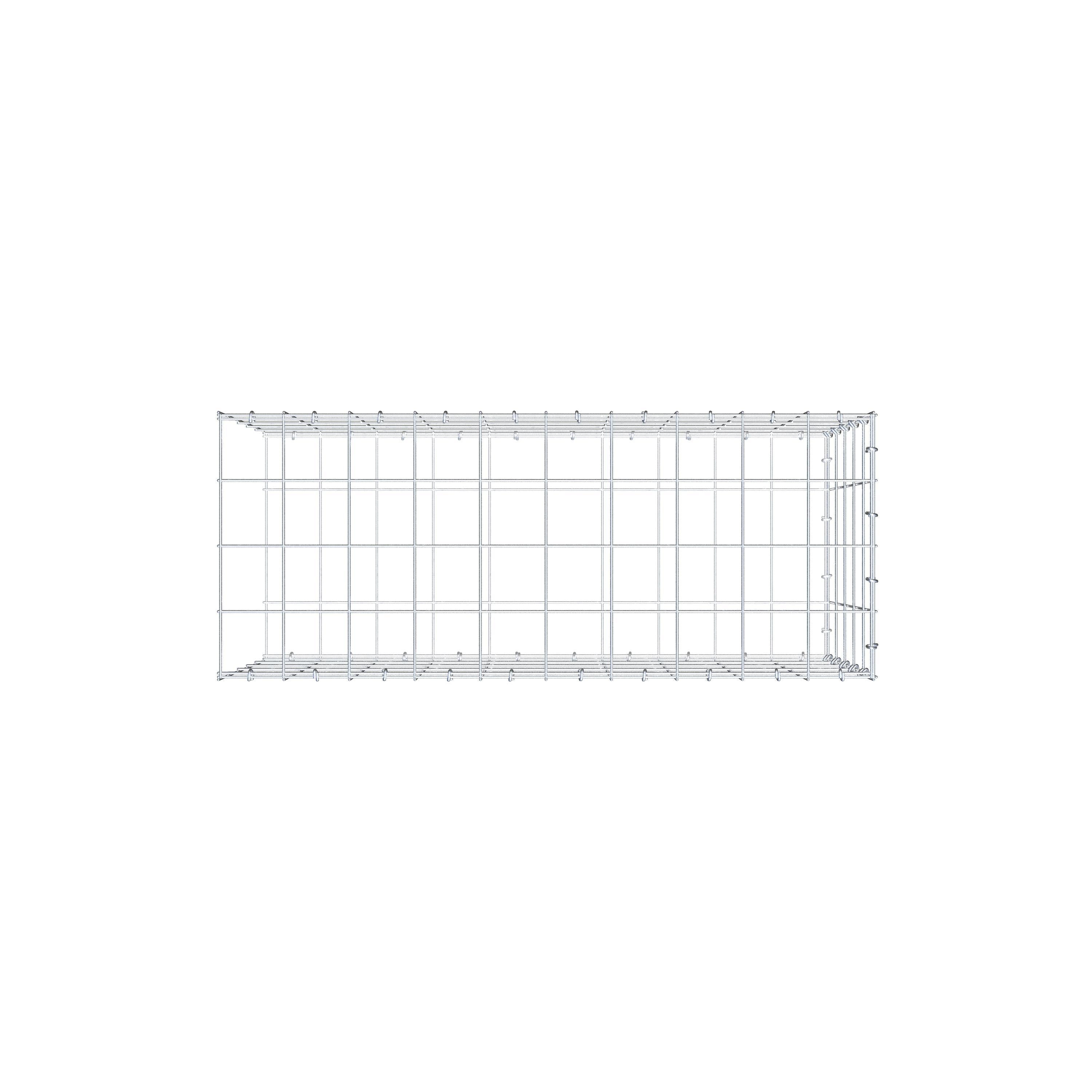 Monterad gabion typ 2 100 cm x 50 cm x 40 cm (L x H x D), maskstorlek 10 cm x 10 cm, C-ring