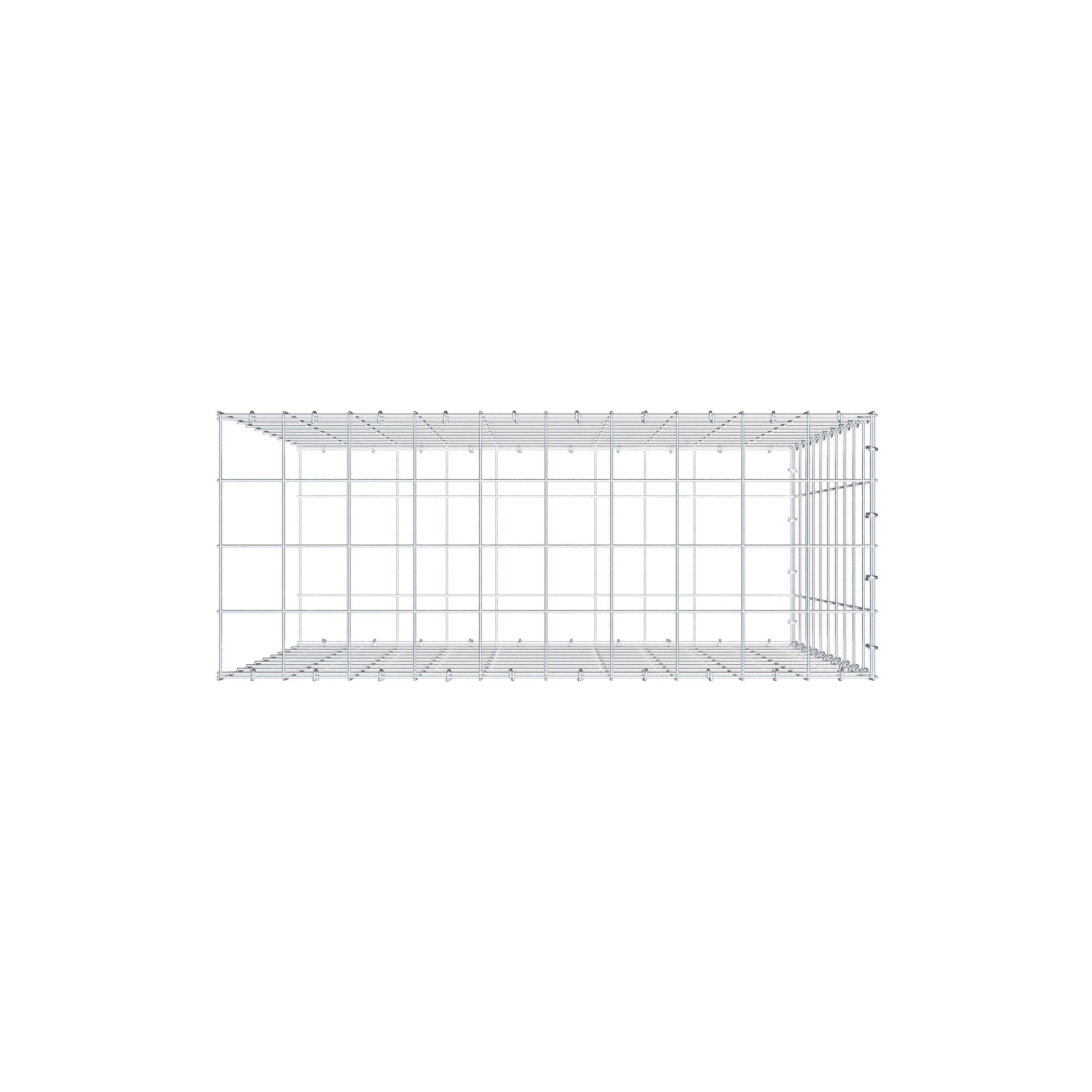 Monterad gabion typ 2 100 cm x 100 cm x 40 cm (L x H x D), maskstorlek 10 cm x 10 cm, C-ring