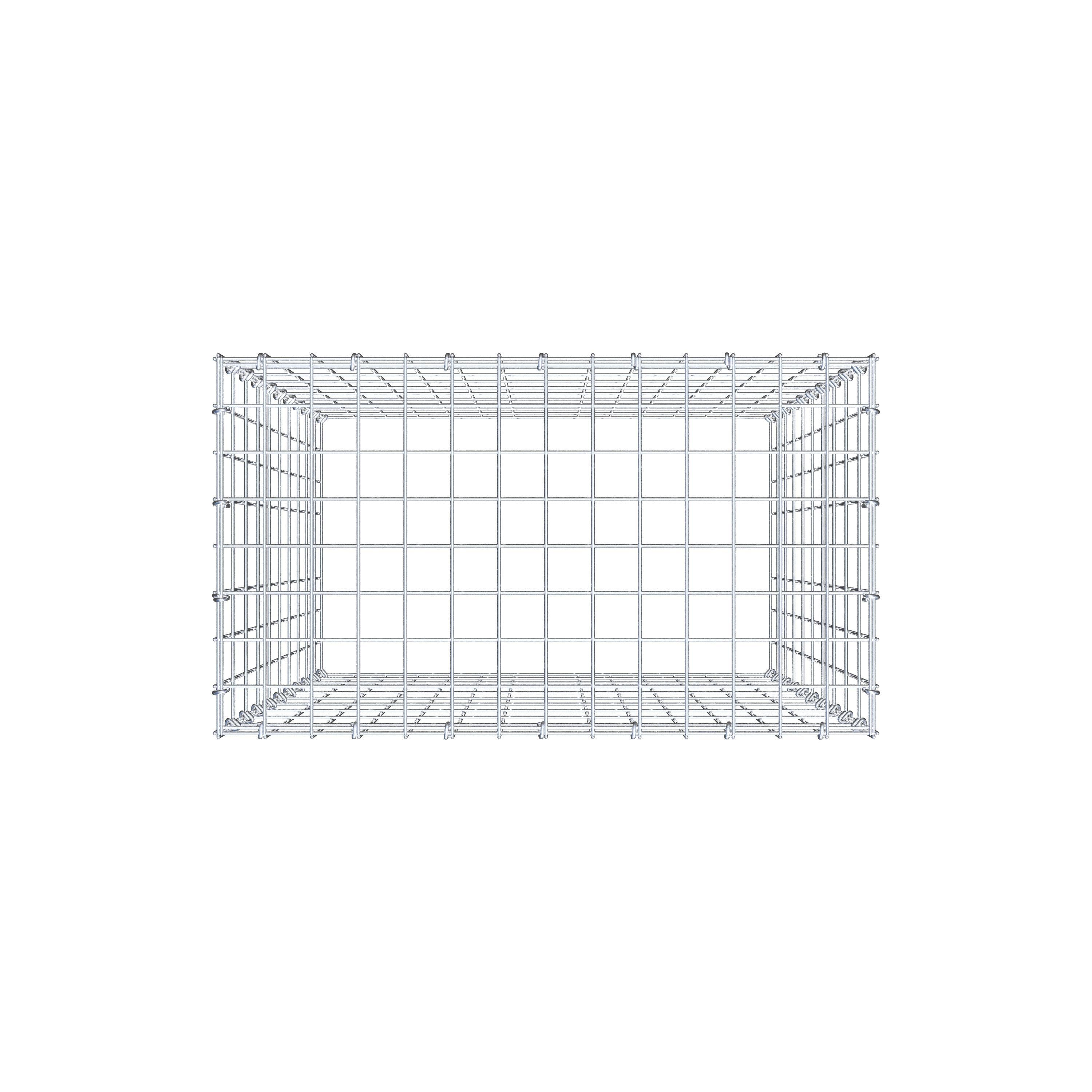 Monterad gabion typ 3 100 cm x 70 cm x 40 cm (L x H x D), maskstorlek 5 cm x 10 cm, C-ring