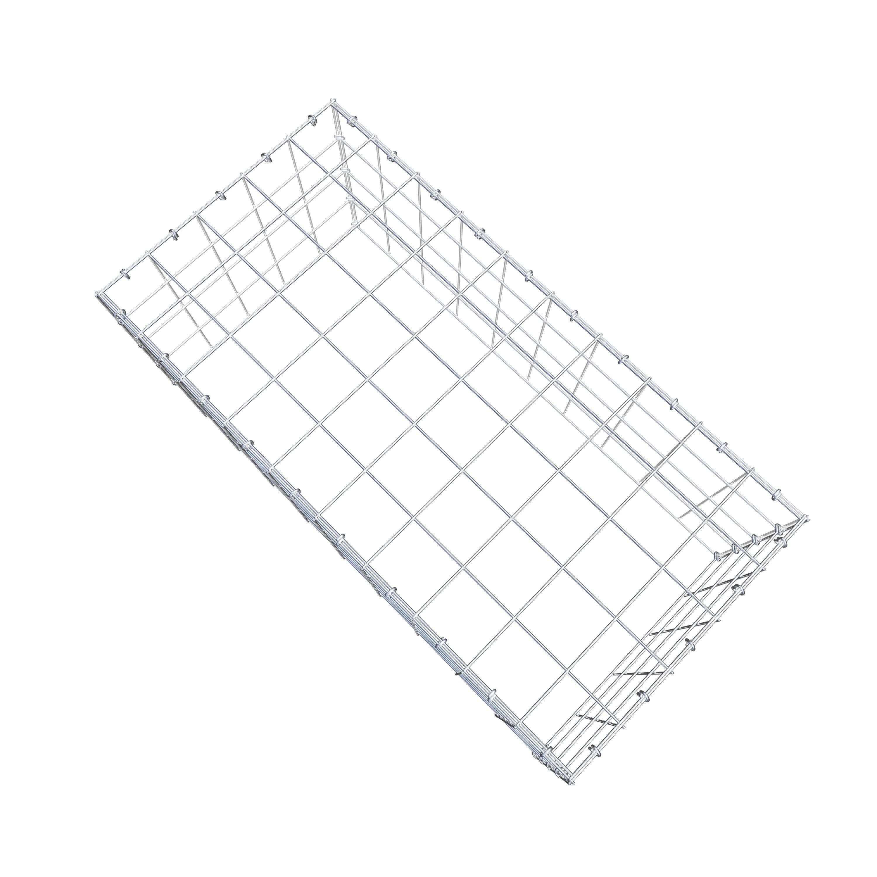 Monterad gabion typ 3 100 cm x 40 cm x 50 cm (L x H x D), maskstorlek 10 cm x 10 cm, C-ring