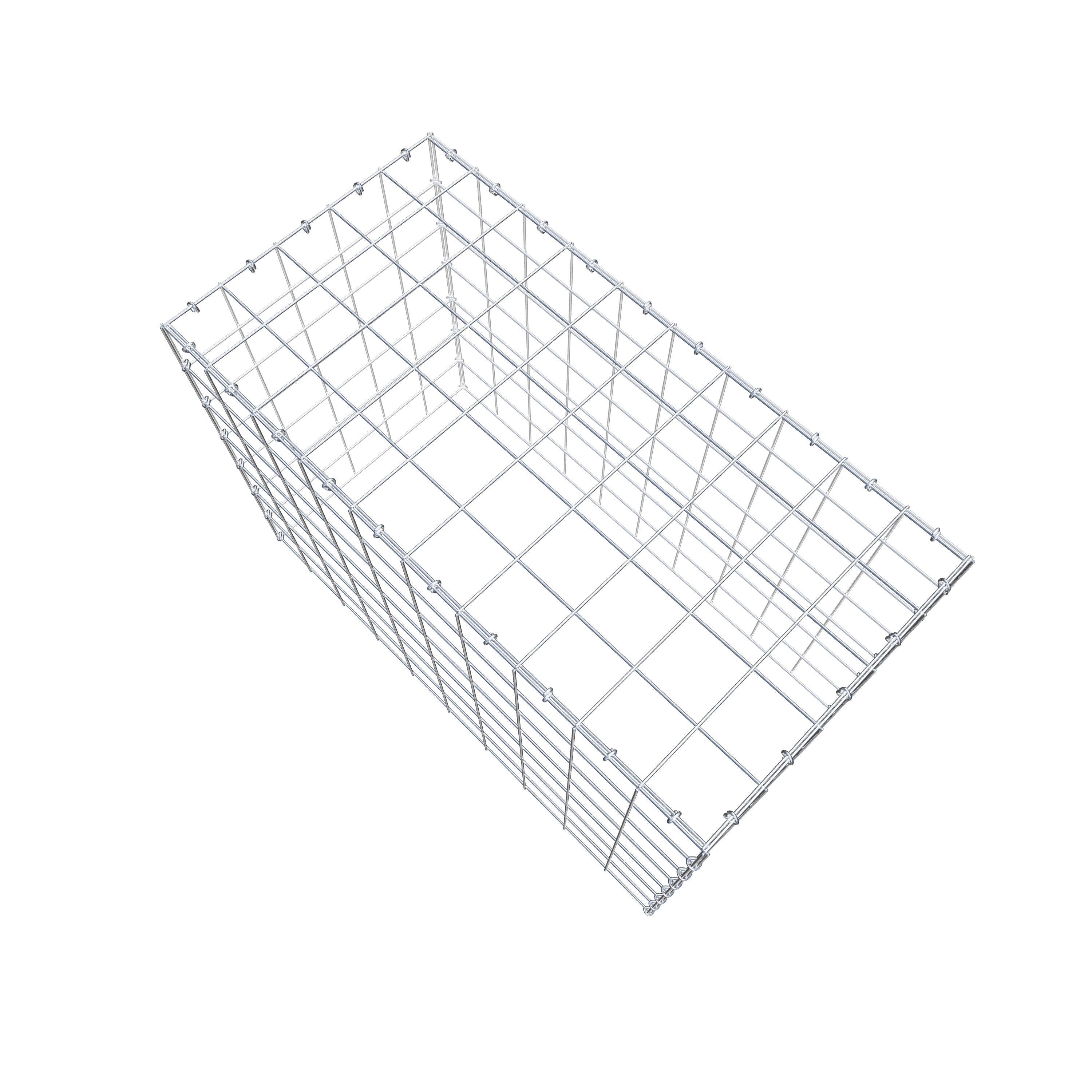 Monterad gabion typ 3 100 cm x 70 cm x 50 cm (L x H x D), maskstorlek 10 cm x 10 cm, C-ring