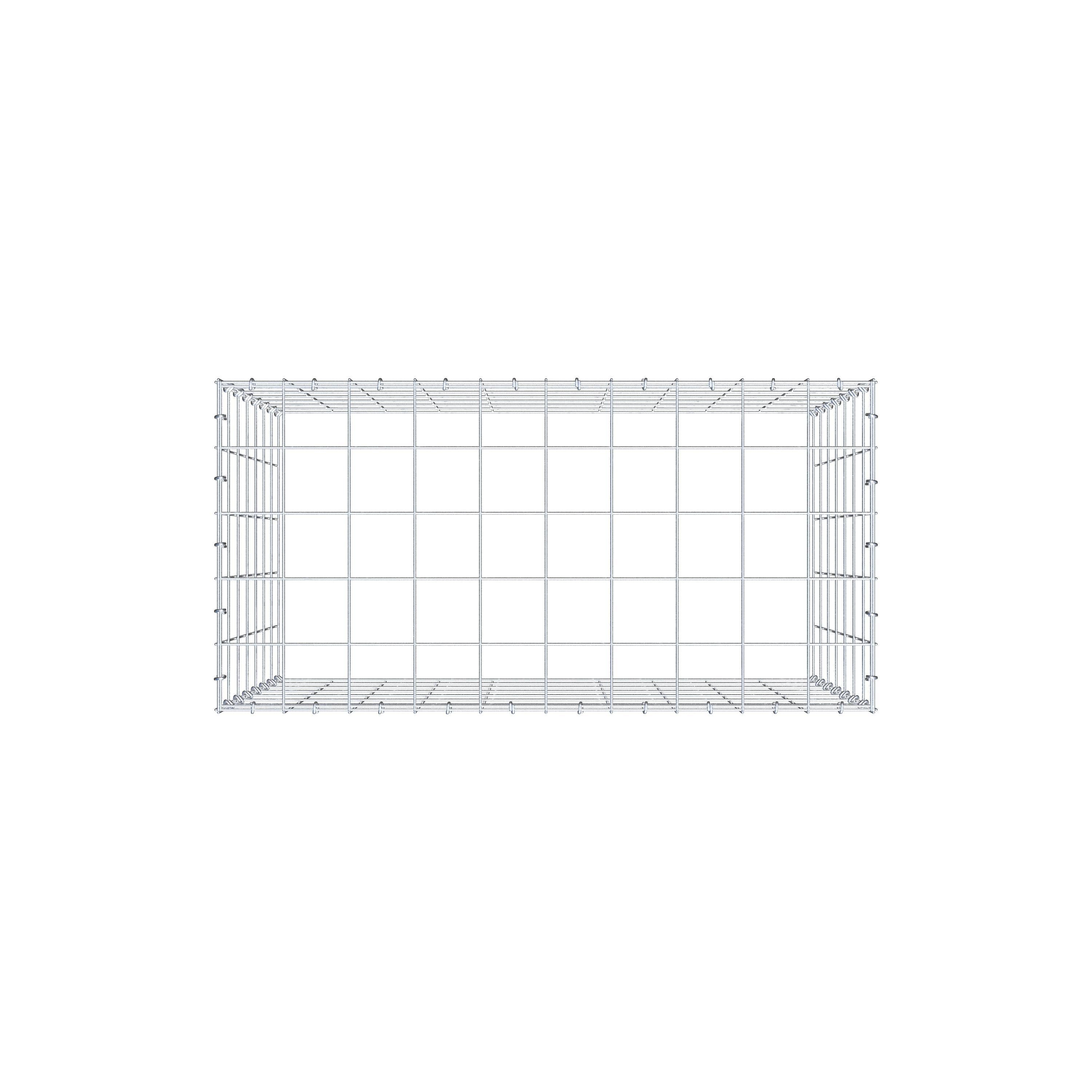 Monterad gabion typ 3 100 cm x 70 cm x 50 cm (L x H x D), maskstorlek 10 cm x 10 cm, C-ring