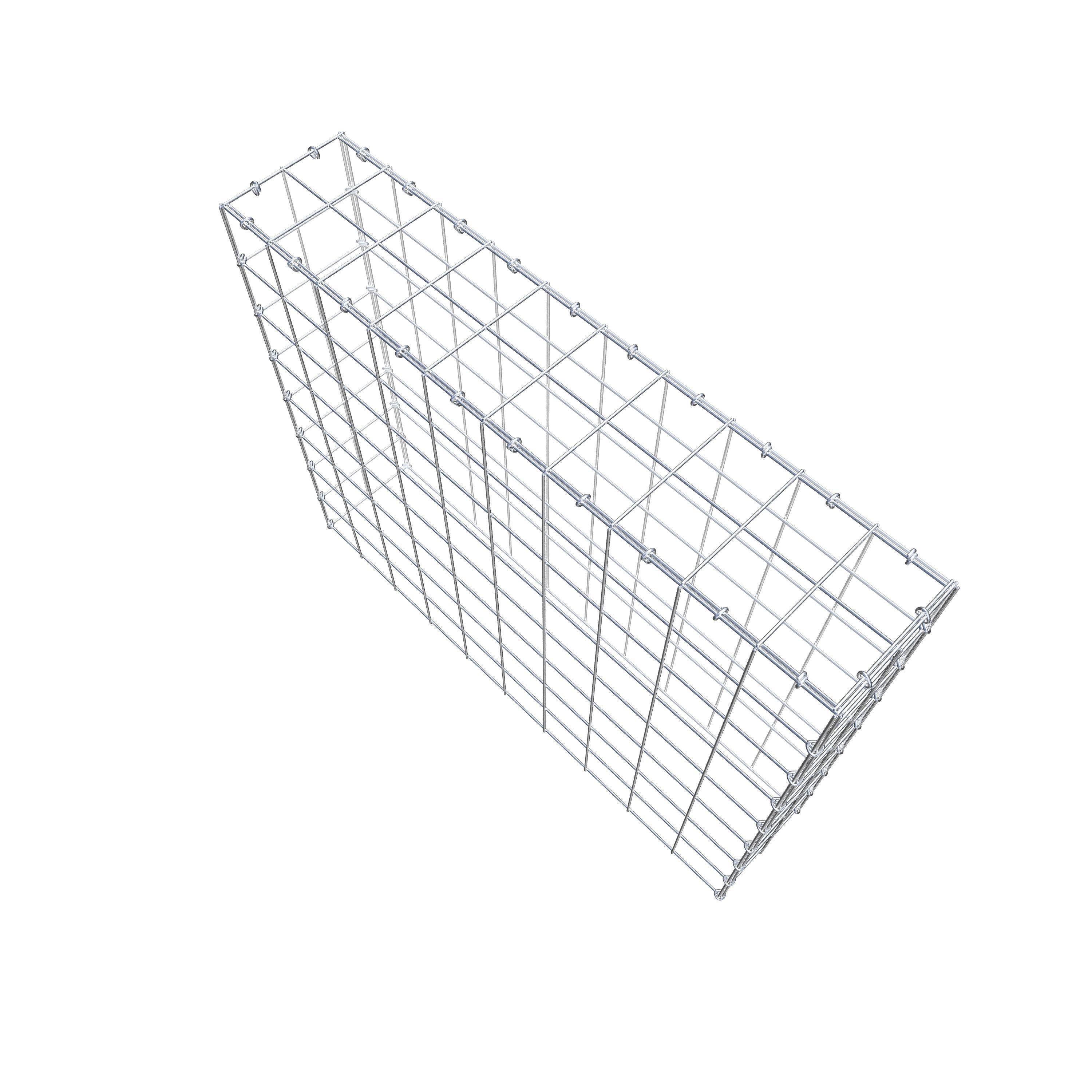 Monterad gabion typ 3 100 cm x 80 cm x 20 cm (L x H x D), maskstorlek 10 cm x 10 cm, C-ring