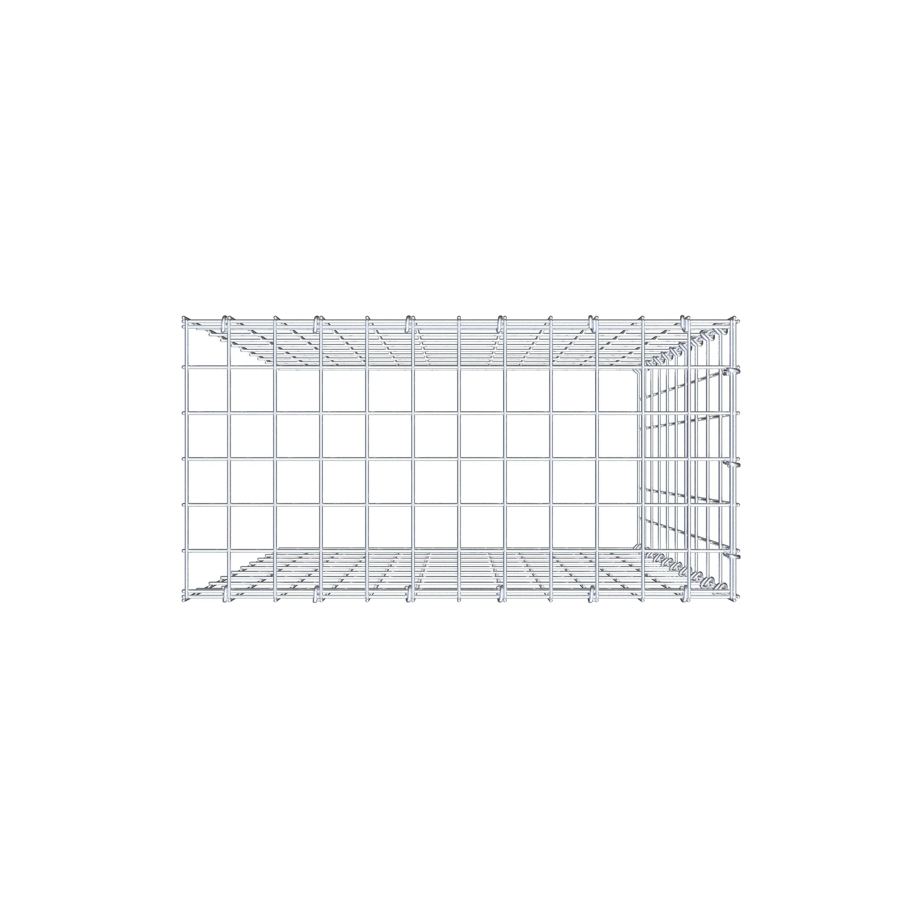 Monterad gabion typ 4 100 cm x 60 cm x 30 cm (L x H x D), maskstorlek 5 cm x 10 cm, C-ring