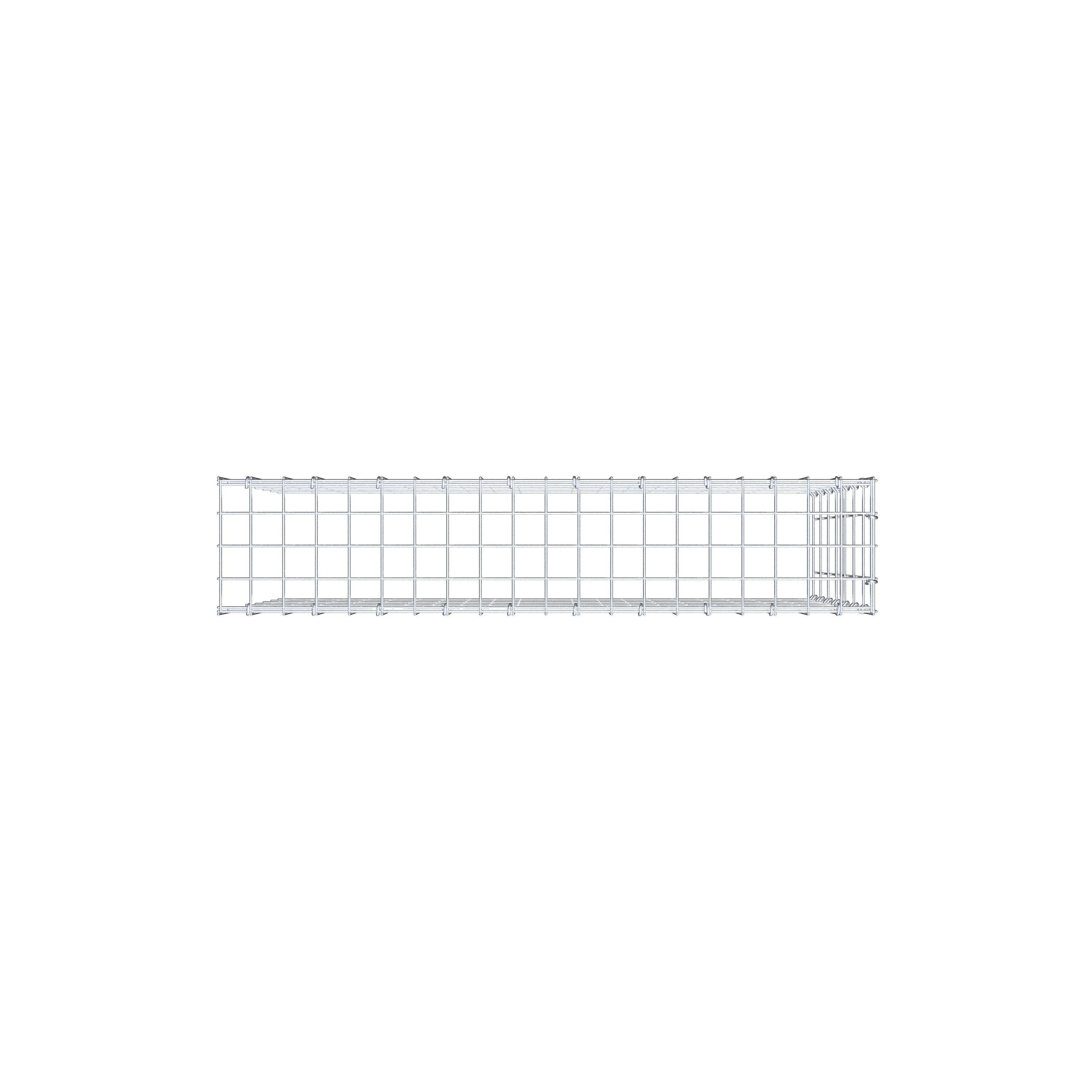 Monterad gabion typ 4 100 cm x 70 cm x 20 cm (L x H x D), maskstorlek 5 cm x 10 cm, C-ring