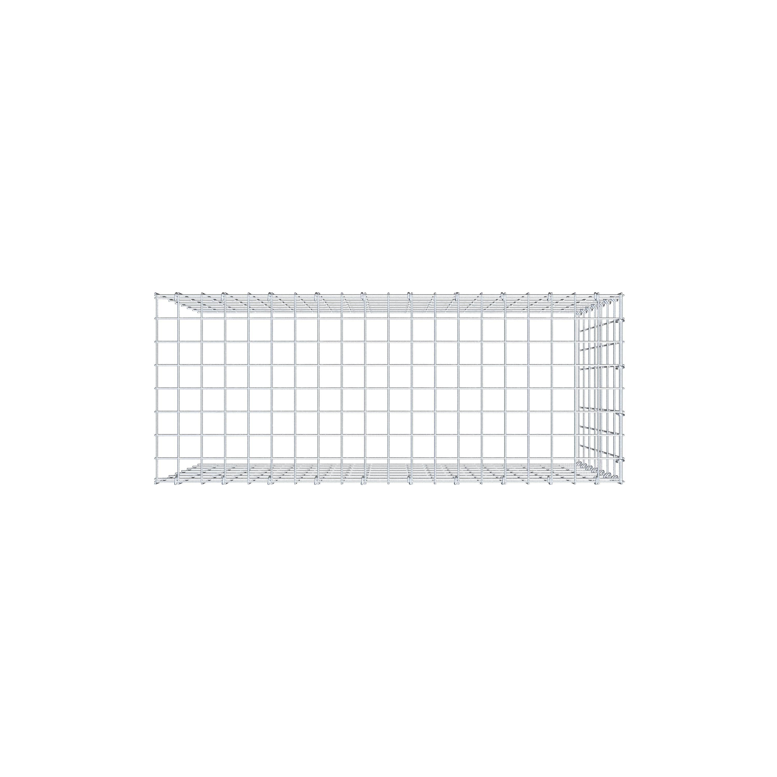 Monterad gabion typ 4 100 cm x 70 cm x 40 cm (L x H x D), maskstorlek 5 cm x 10 cm, C-ring