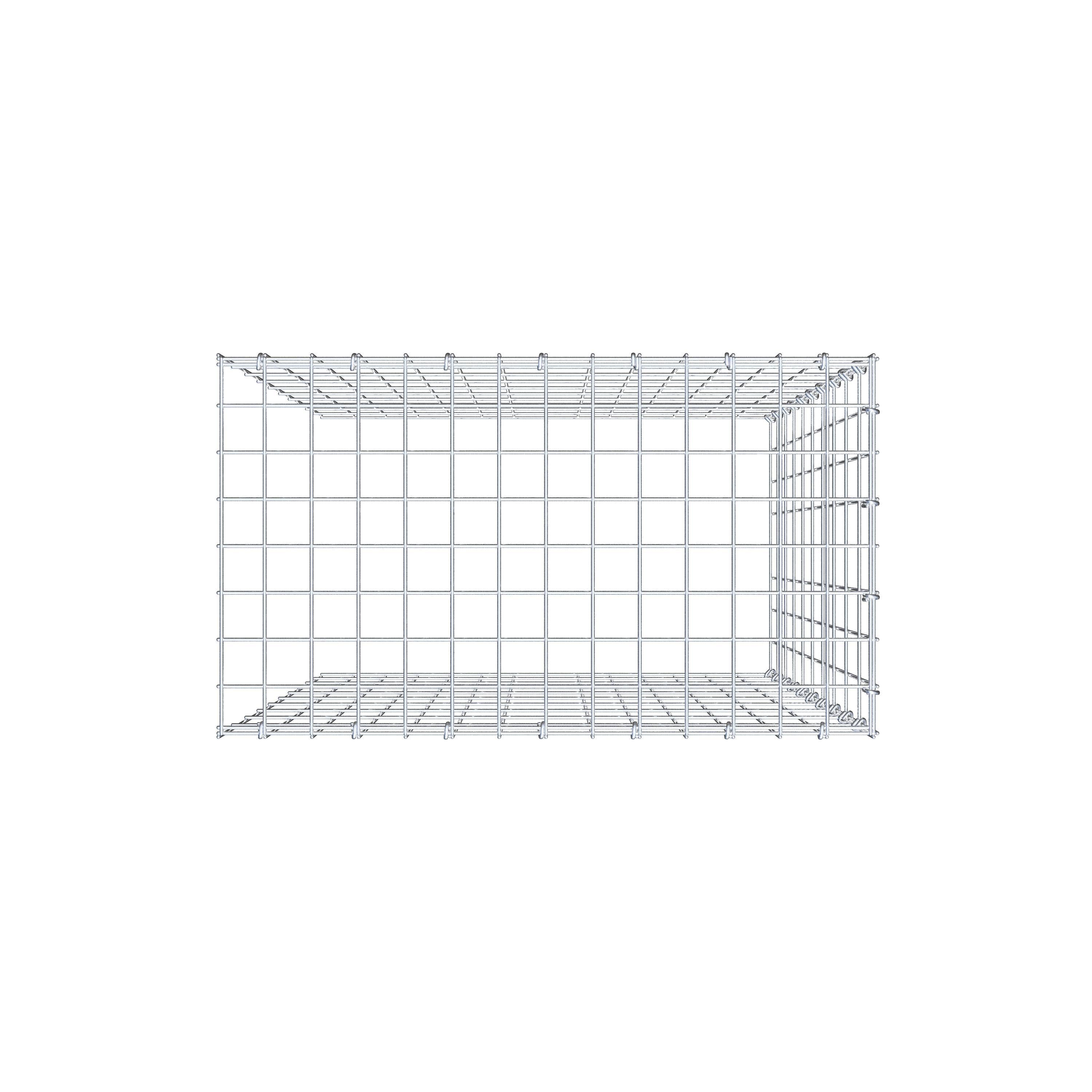 Monterad gabion typ 4 100 cm x 70 cm x 40 cm (L x H x D), maskstorlek 5 cm x 10 cm, C-ring