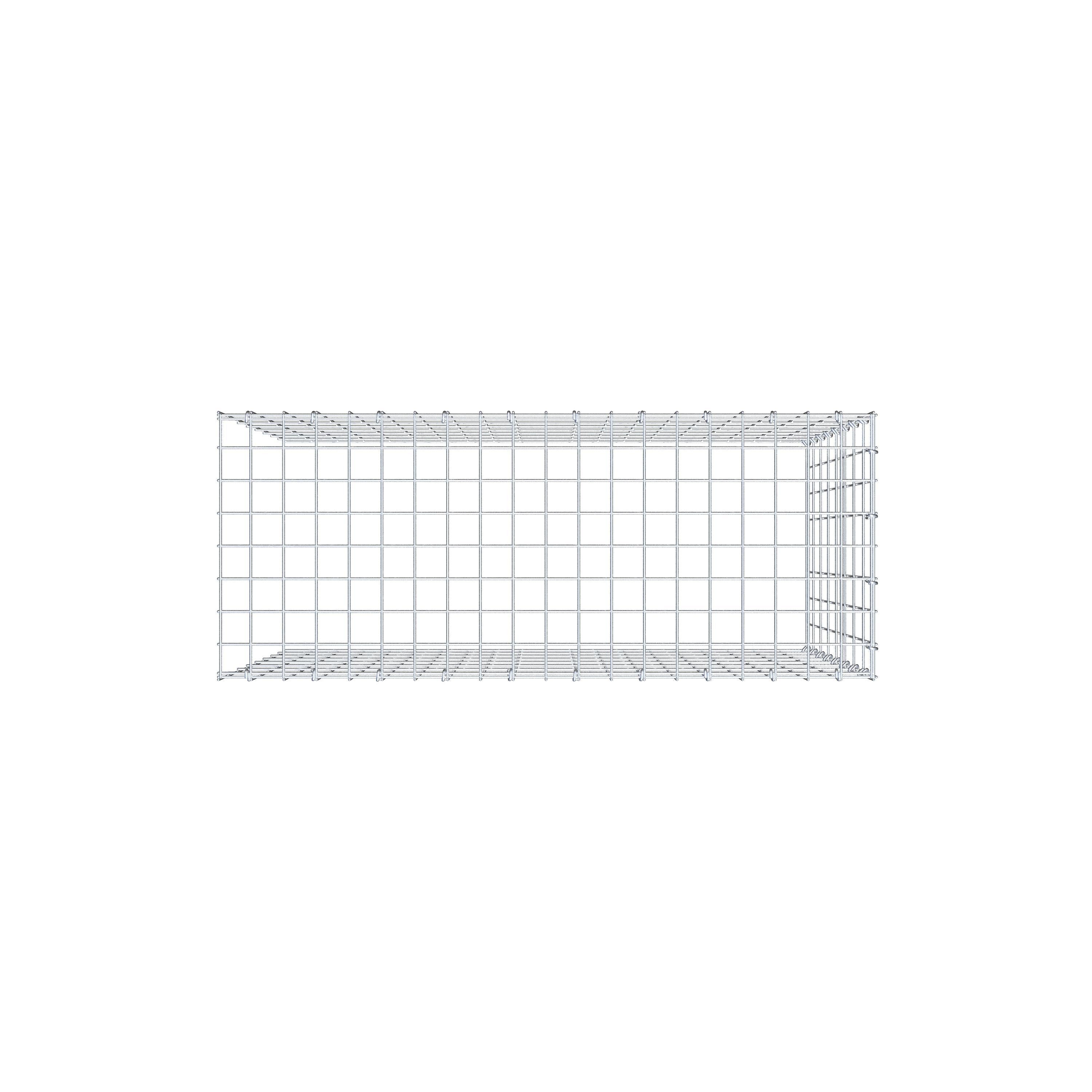 Monterad gabion typ 4 100 cm x 80 cm x 40 cm (L x H x D), maskstorlek 5 cm x 10 cm, C-ring