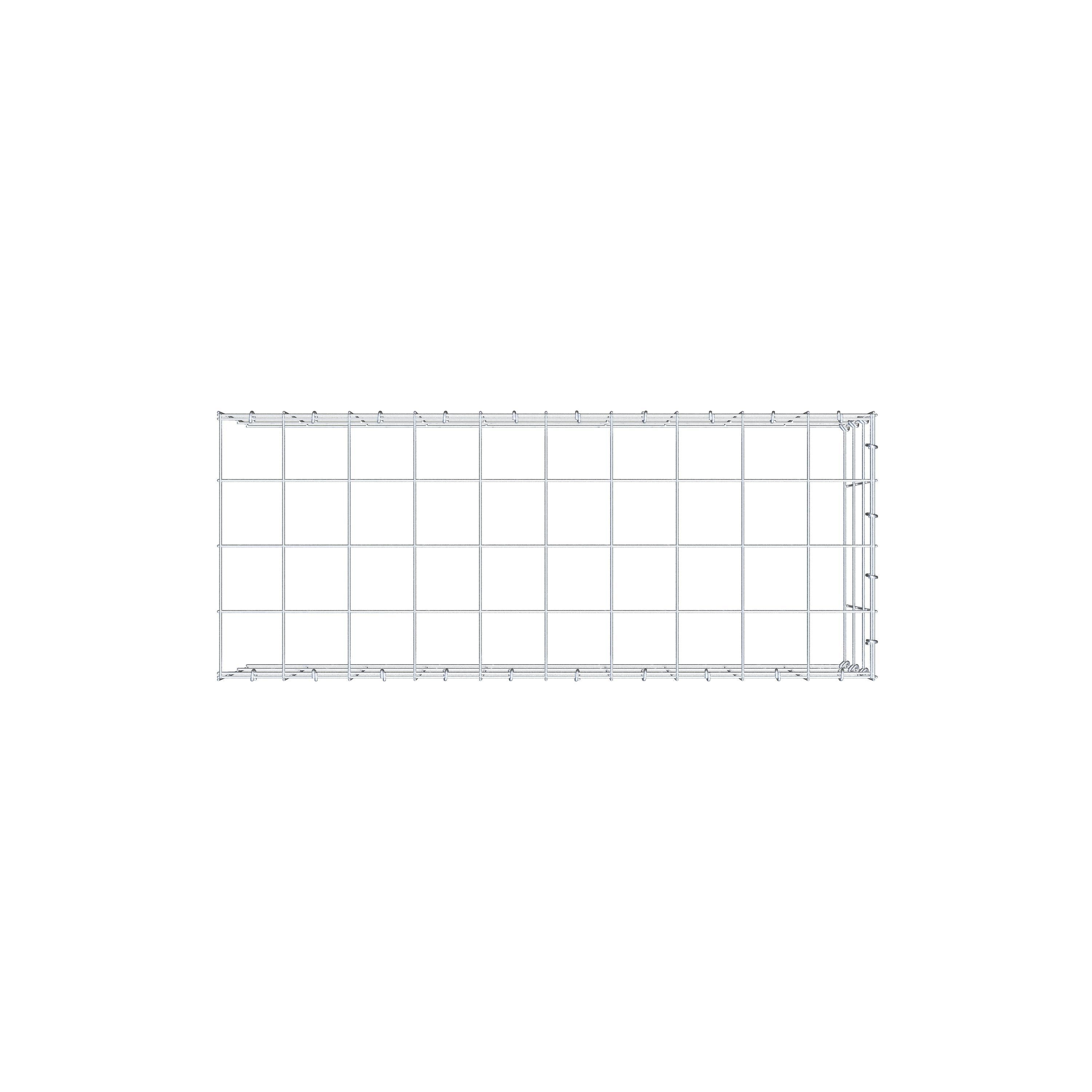 Monterad gabion typ 4 100 cm x 30 cm x 40 cm (L x H x D), maskstorlek 10 cm x 10 cm, C-ring