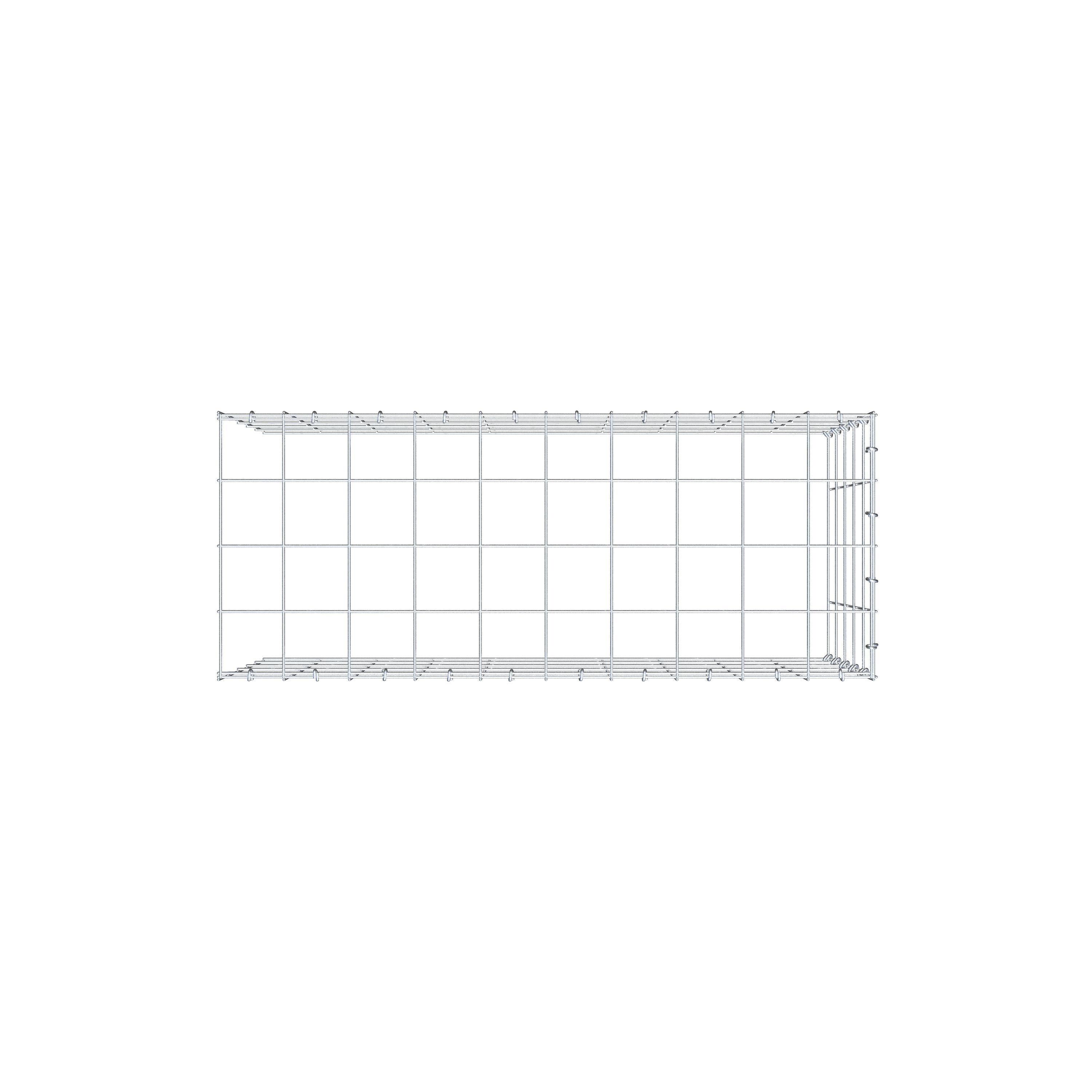 Monterad gabion typ 4 100 cm x 50 cm x 40 cm (L x H x D), maskstorlek 10 cm x 10 cm, C-ring