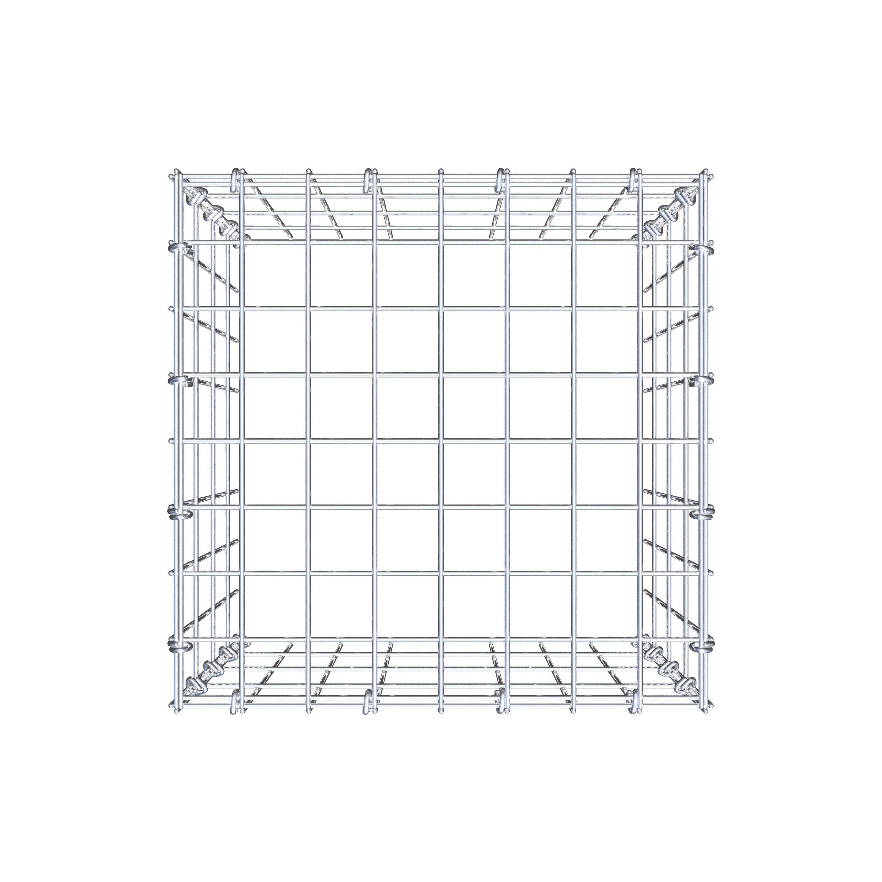 Monterad gabion typ 3 40 cm x 40 cm x 40 cm (L x H x D), maskstorlek 5 cm x 10 cm, C-ring