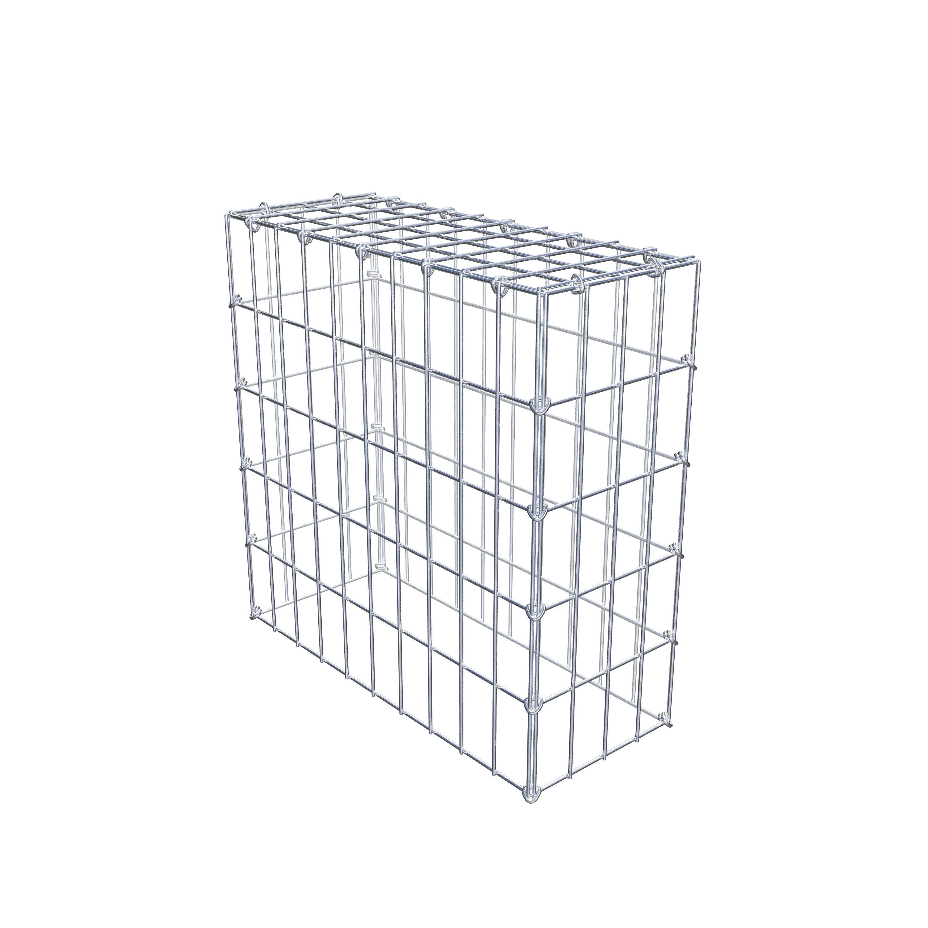 Monterad gabion typ 3 50 cm x 50 cm x 20 cm (L x H x D), maskstorlek 5 cm x 10 cm, C-ring