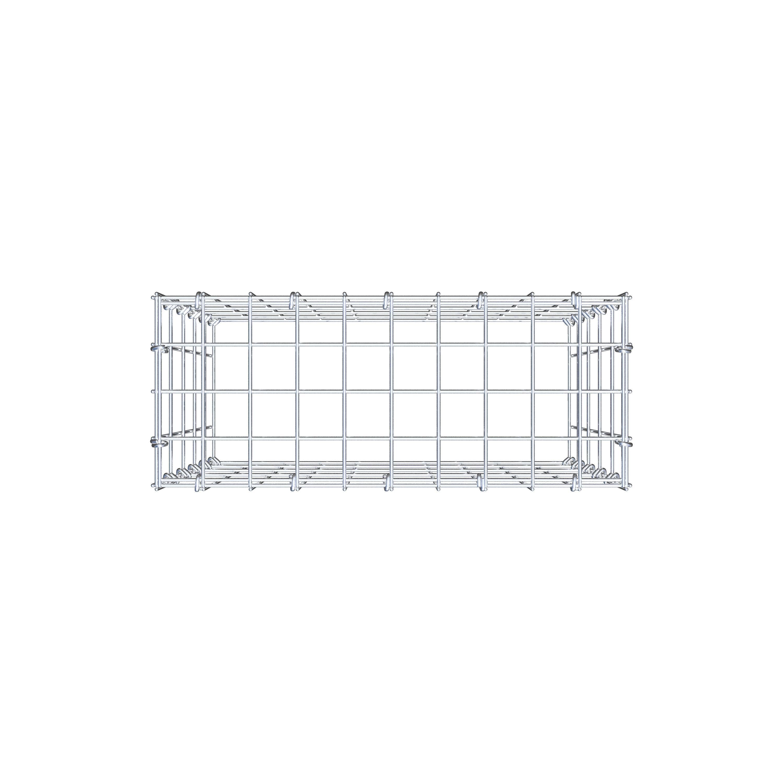 Monterad gabion typ 3 50 cm x 50 cm x 20 cm (L x H x D), maskstorlek 5 cm x 10 cm, C-ring