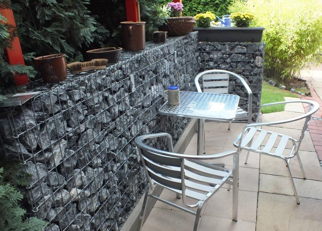 Gabion 100 cm x 100 cm x 20 cm (L x H x D), maskstorlek 5 cm x 10 cm, spiral